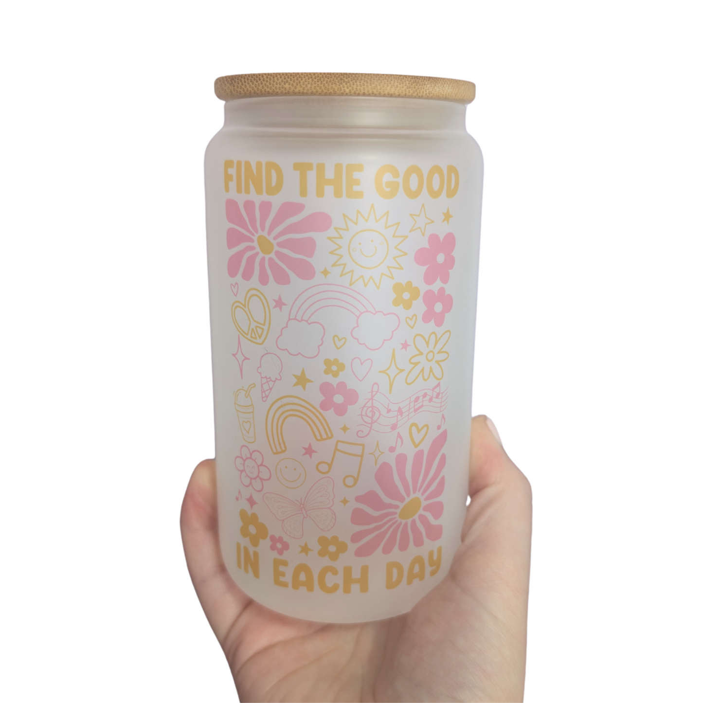 Find The Good In Each Day | Glass Tumbler
