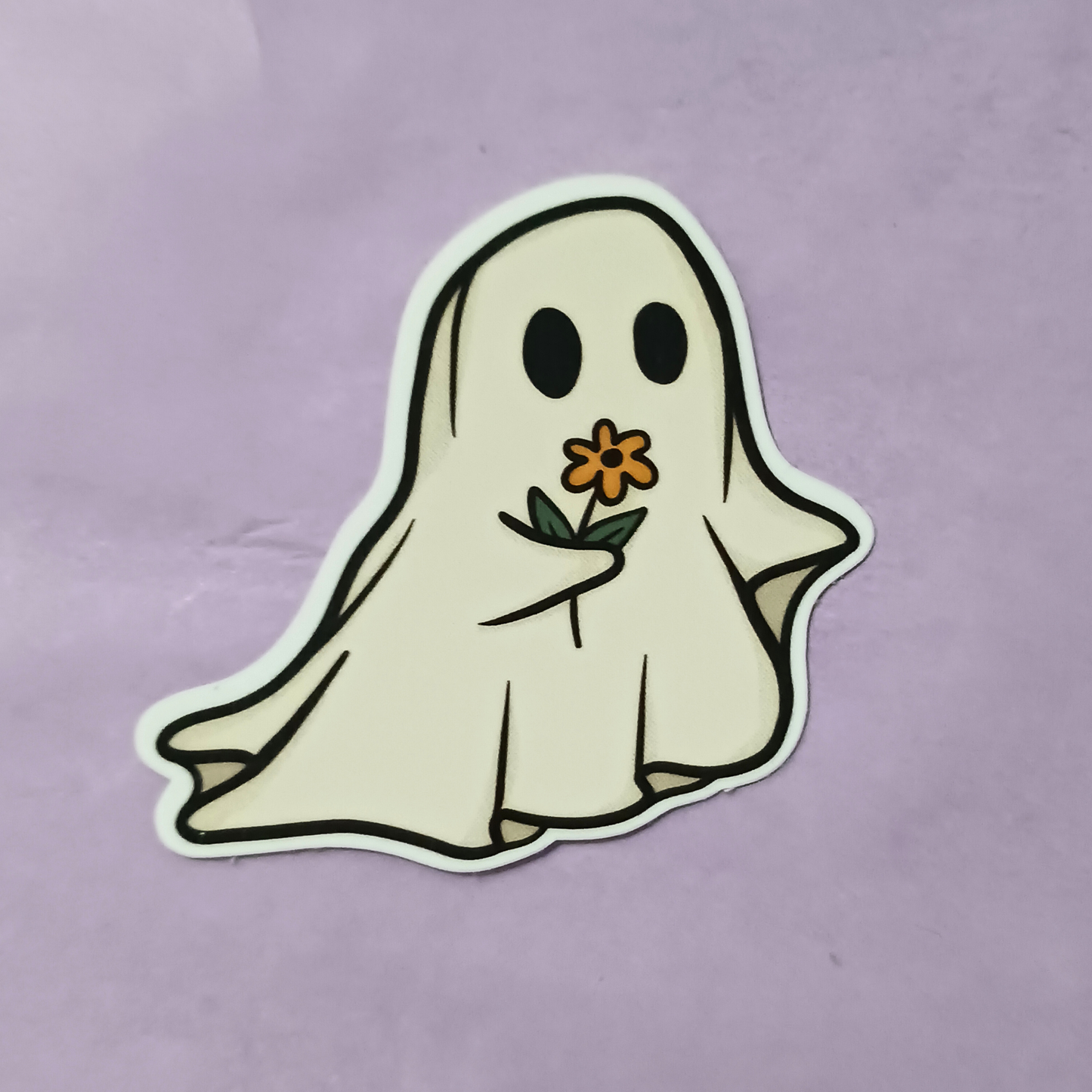 Ghost with Flower | Waterproof Sticker