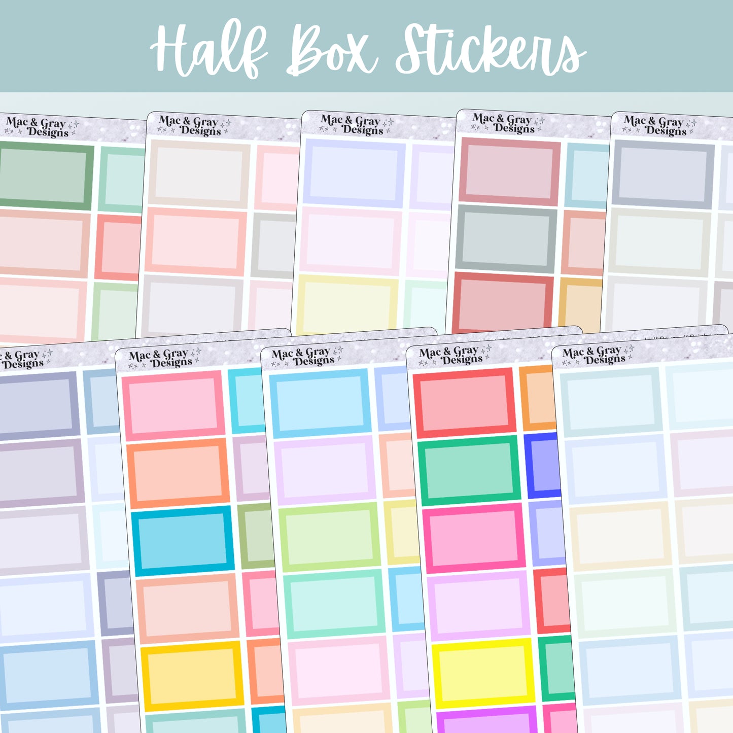 Half Box Stickers | Planner Sticker Essentials