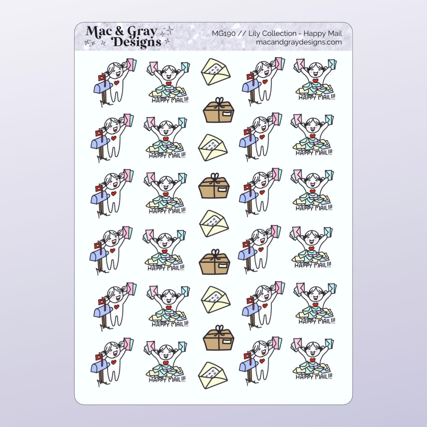 Happy Mail | Lily Character Stickers