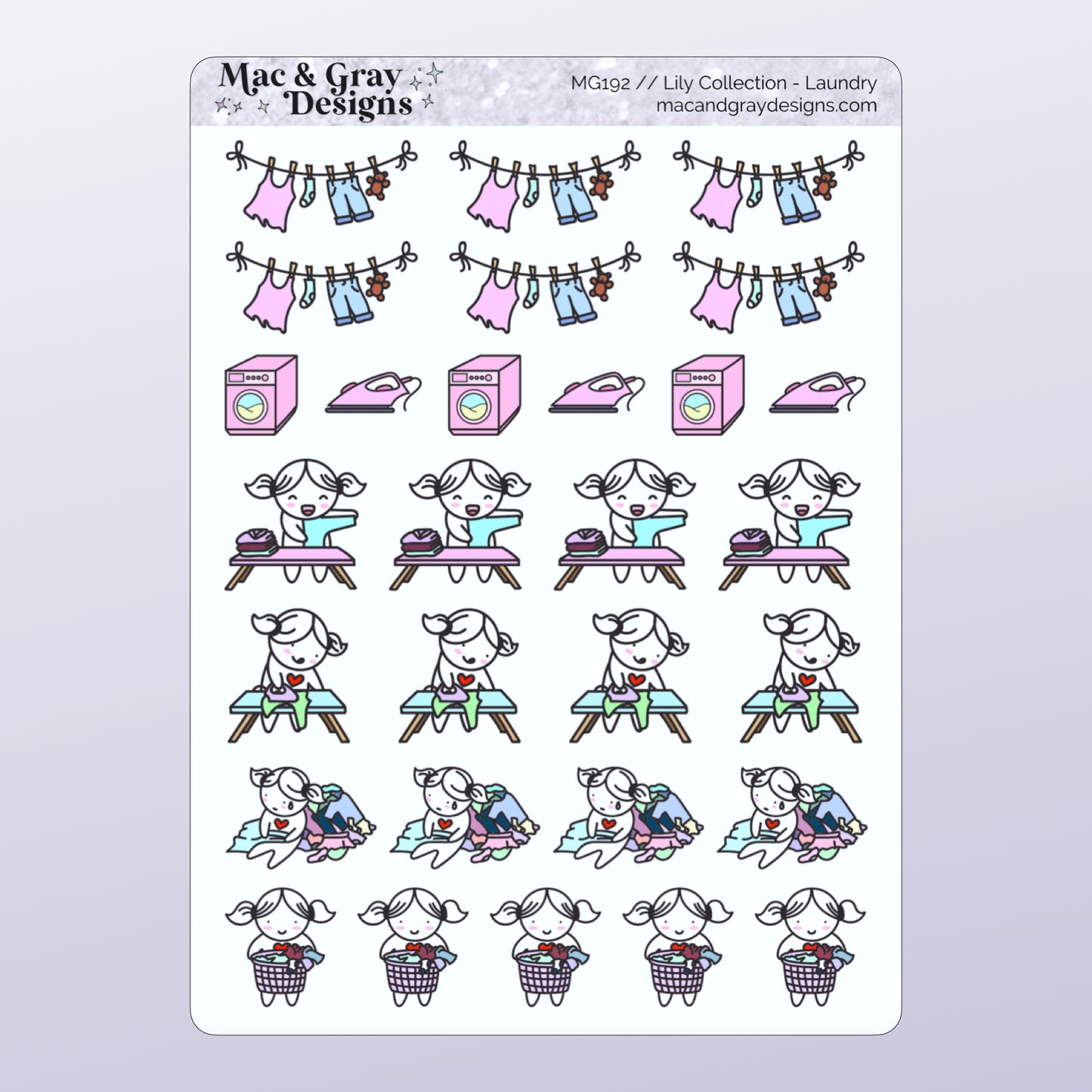 Laundry | Lily Character Stickers