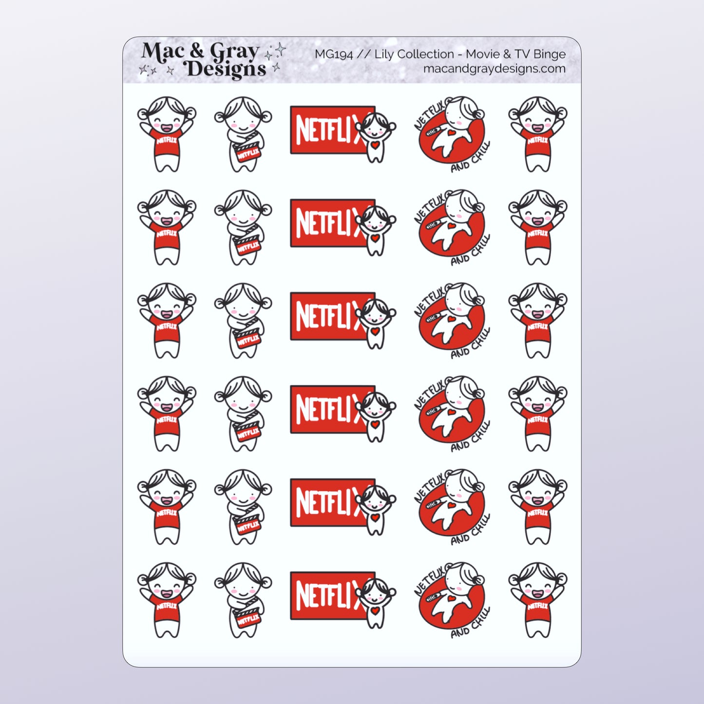Movie & TV Binge | Lily Character Stickers