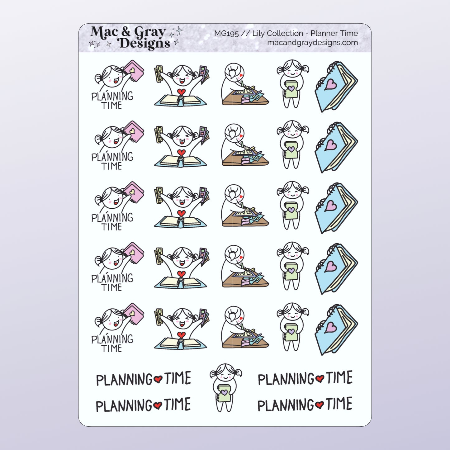 Planner Time | Lily Character Stickers