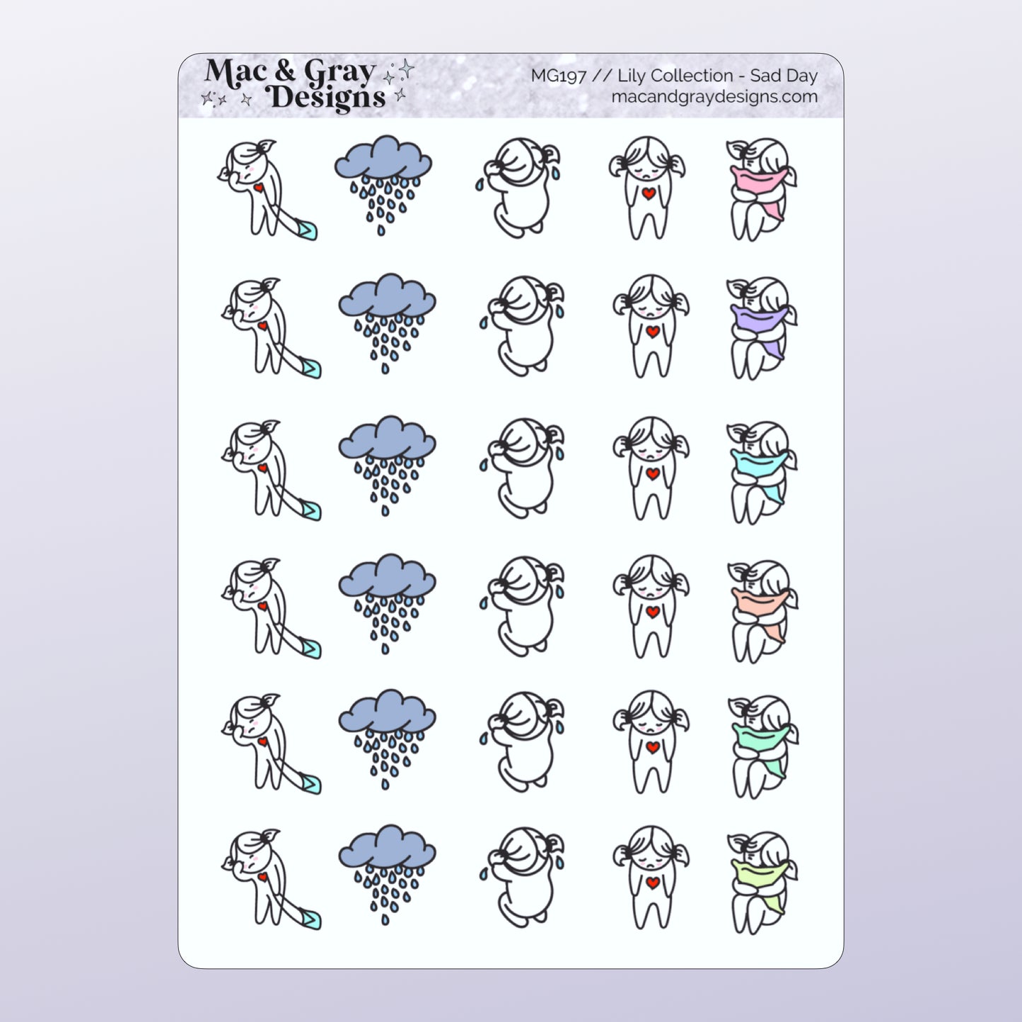 Sad Day | Lily Character Stickers