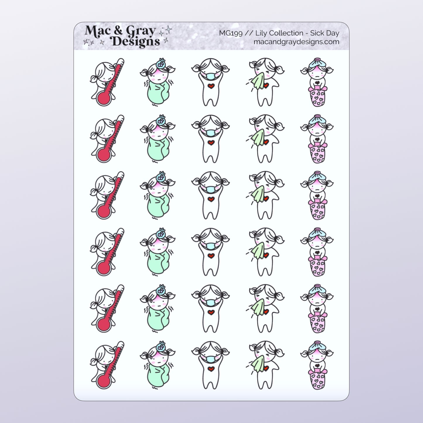 Sick Day | Lily Character Stickers