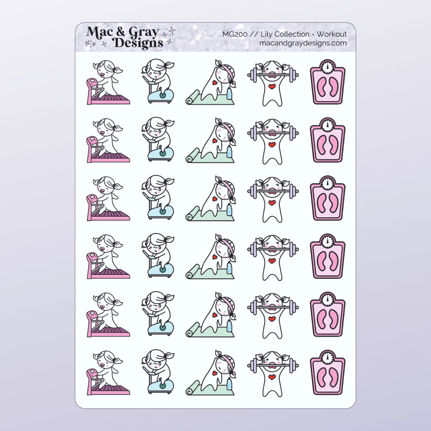Workout | Lily Character Stickers