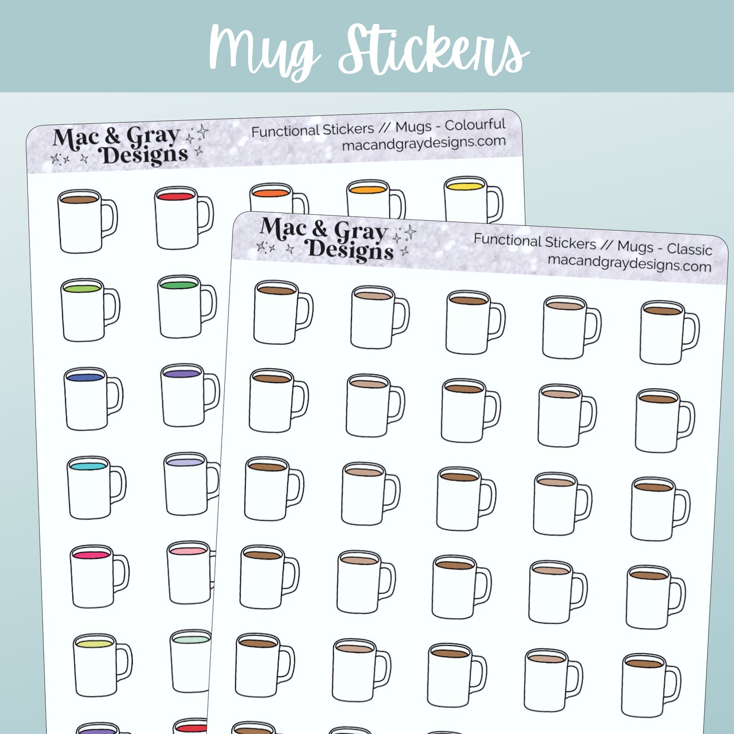 Tea or Coffee Mugs | Functional Stickers