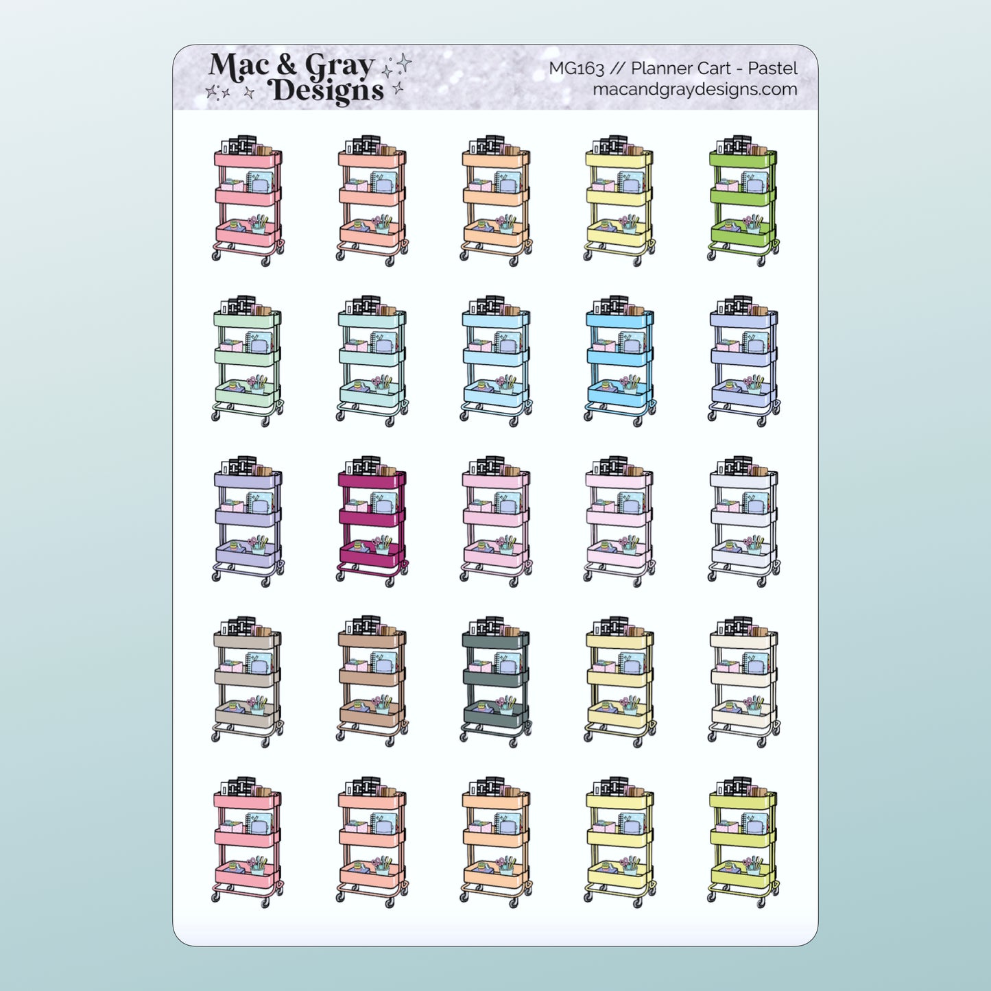 Planner Cart Stickers | Functional Stickers