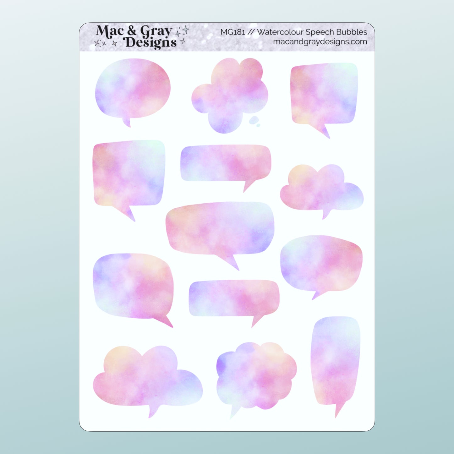 Watercolour Speech Bubbles | Deco Stickers