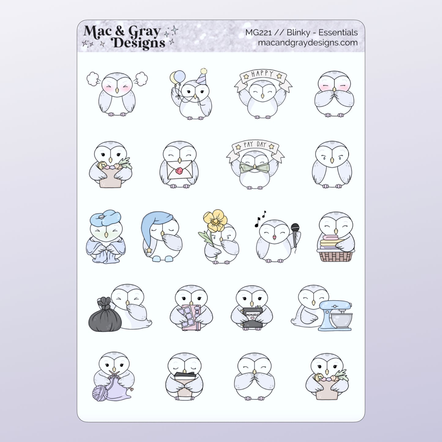 Planning Essentials | Blinky the Owl Character Stickers