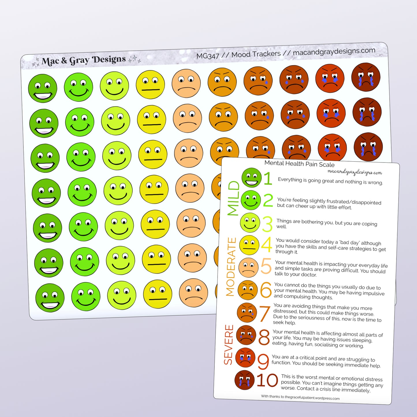 Mental Health Trackers | Functional Stickers