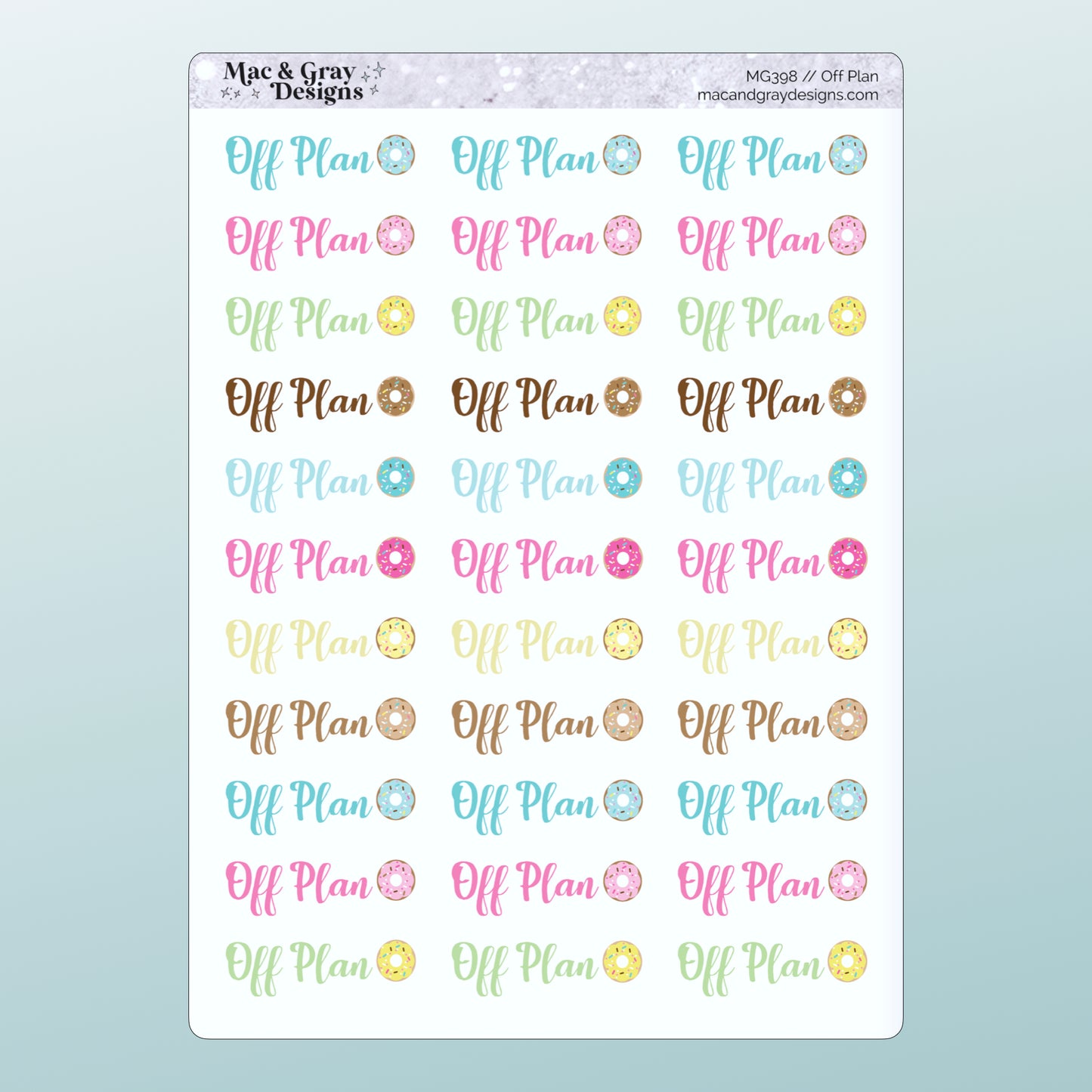 Off Plan Stickers | Health & Fitness Stickers