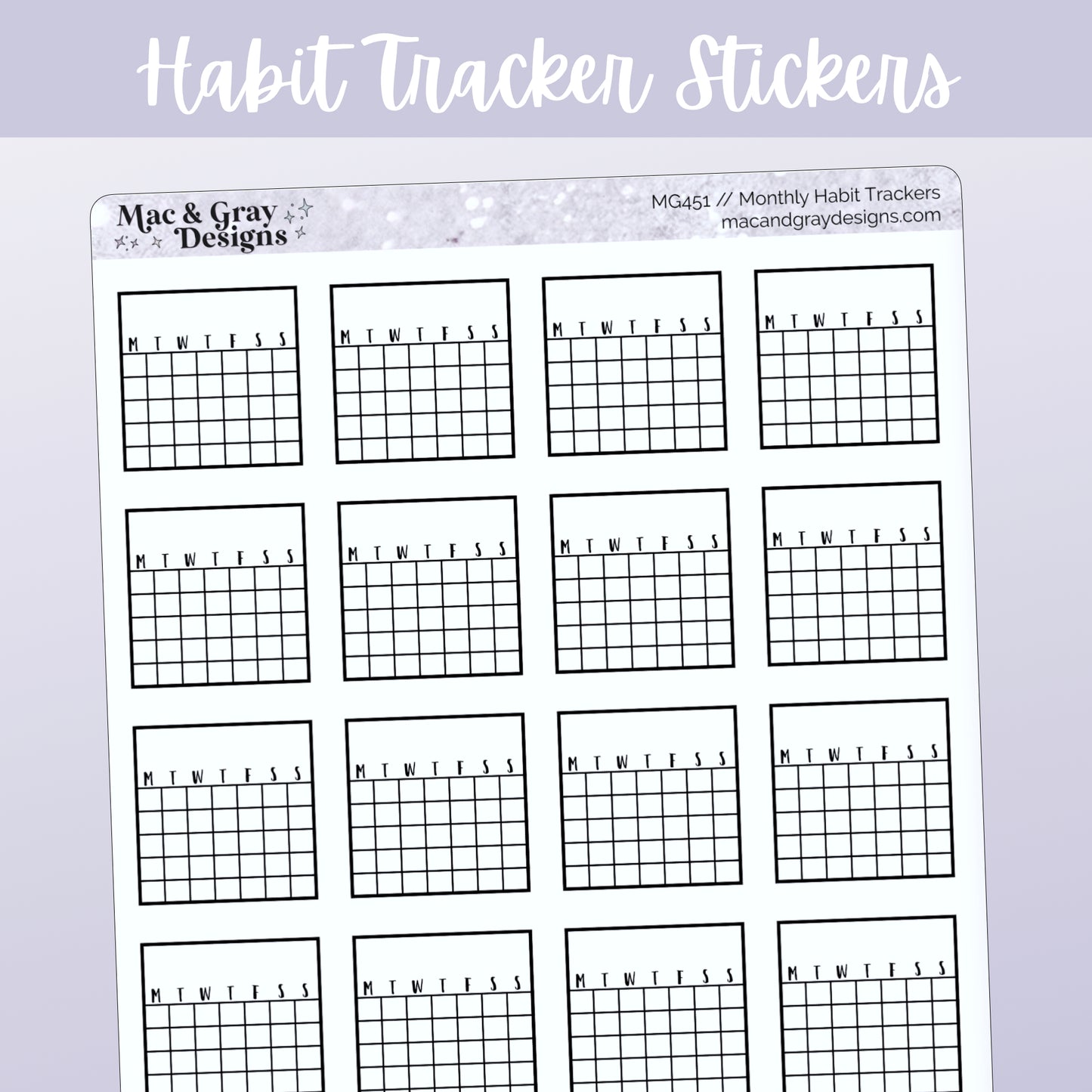 Monthly Habit Trackers | Planner Sticker Essentials