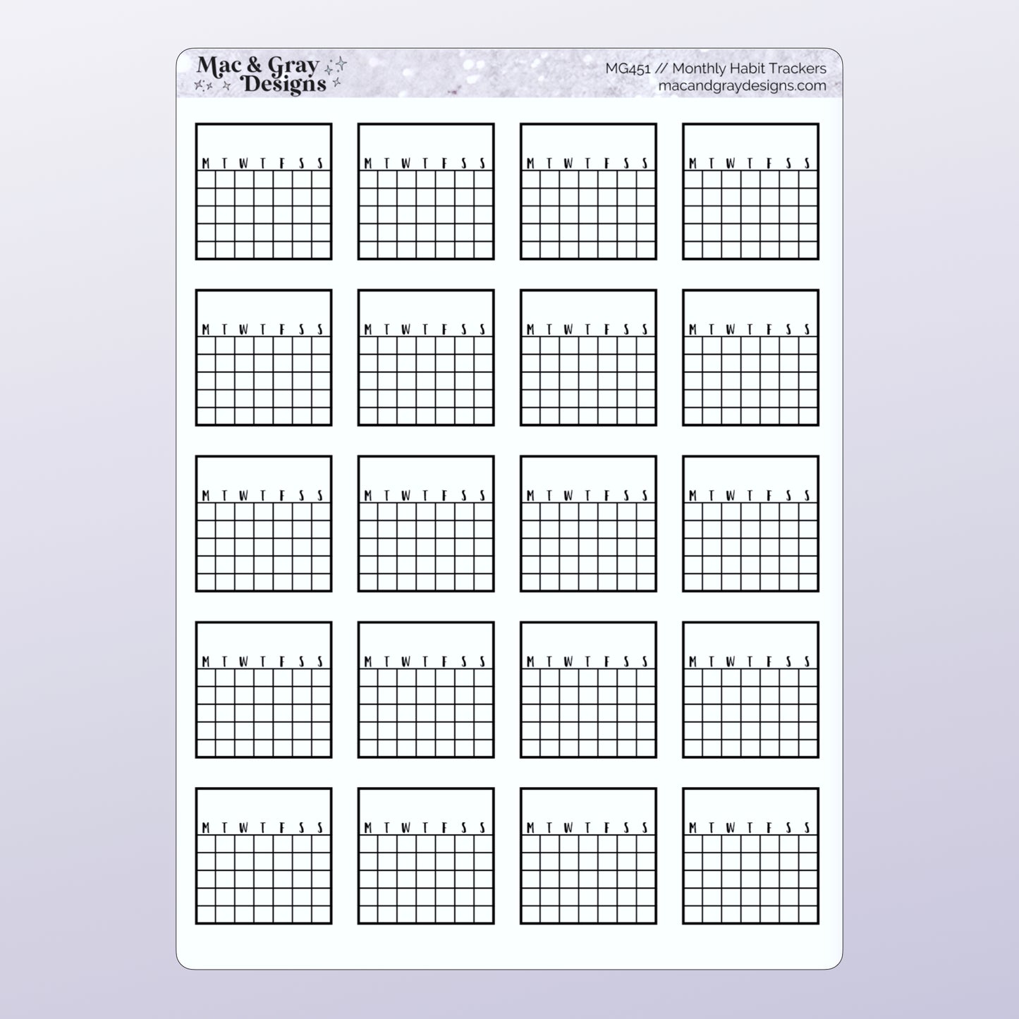 Monthly Habit Trackers | Planner Sticker Essentials