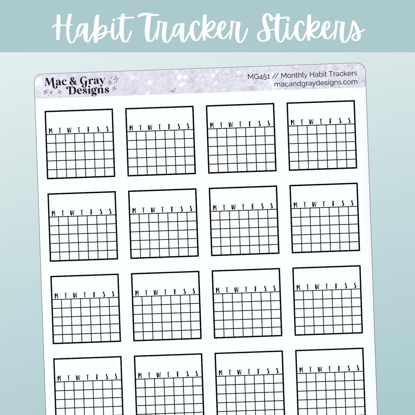 Monthly Habit Trackers | Planner Sticker Essentials