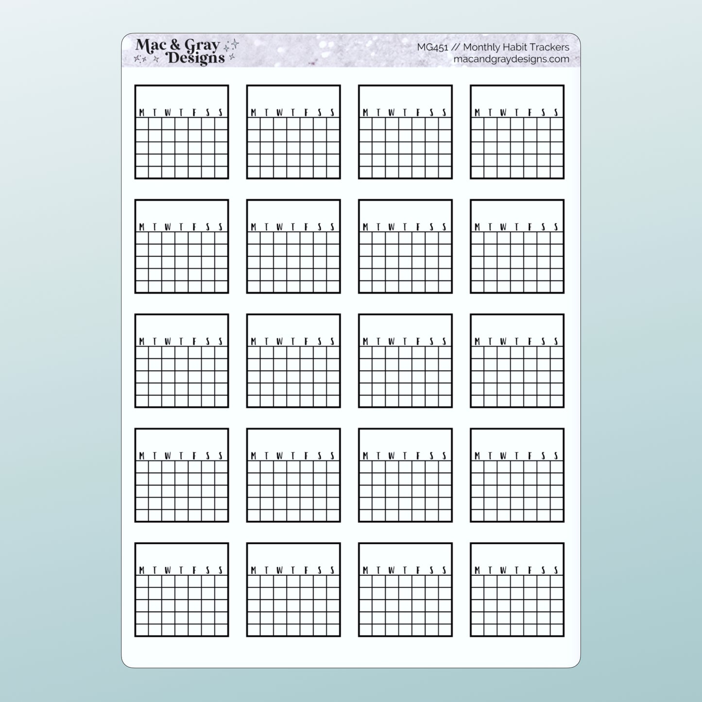 Monthly Habit Trackers | Planner Sticker Essentials