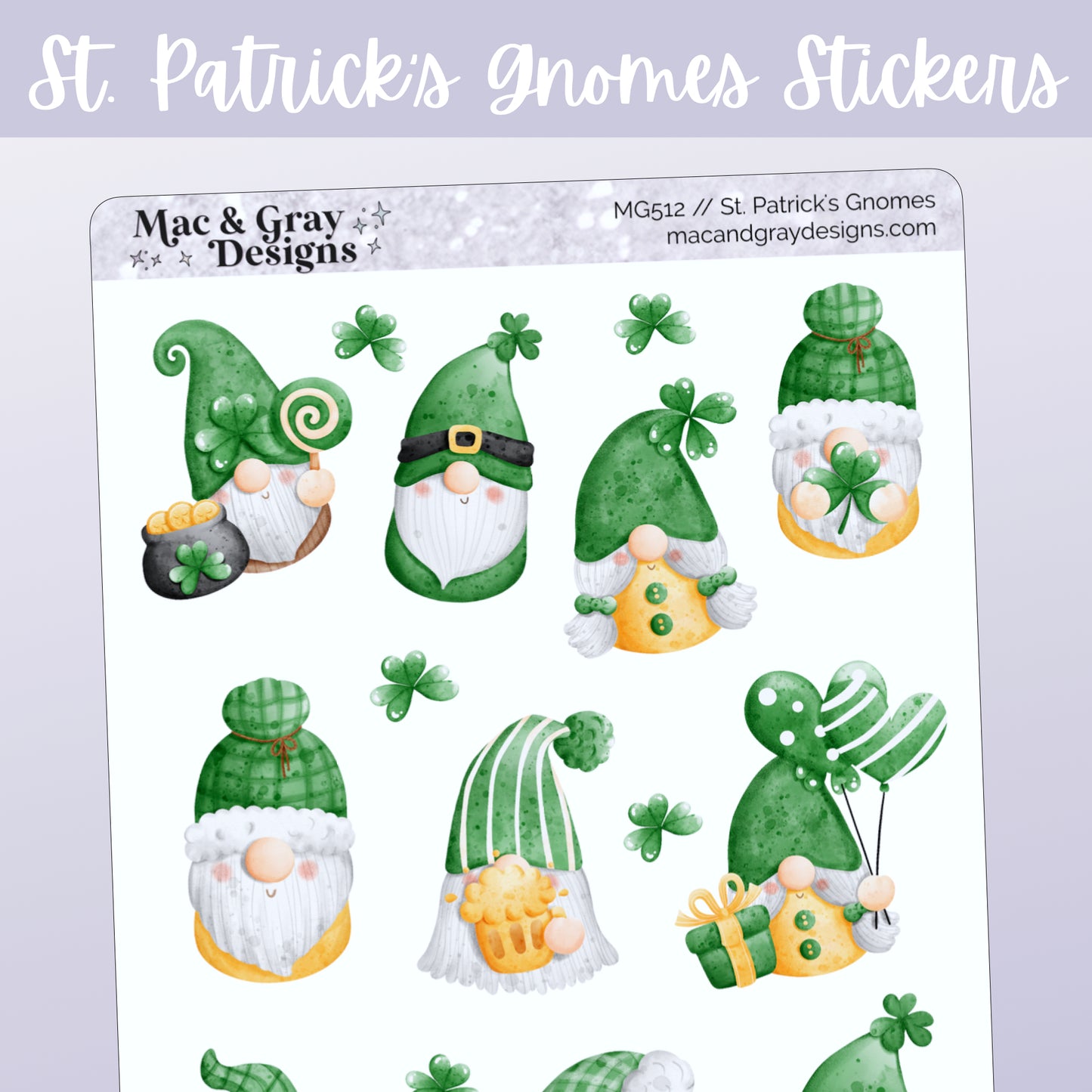 St. Patrick's Day Gnome Stickers | Deco Stickers