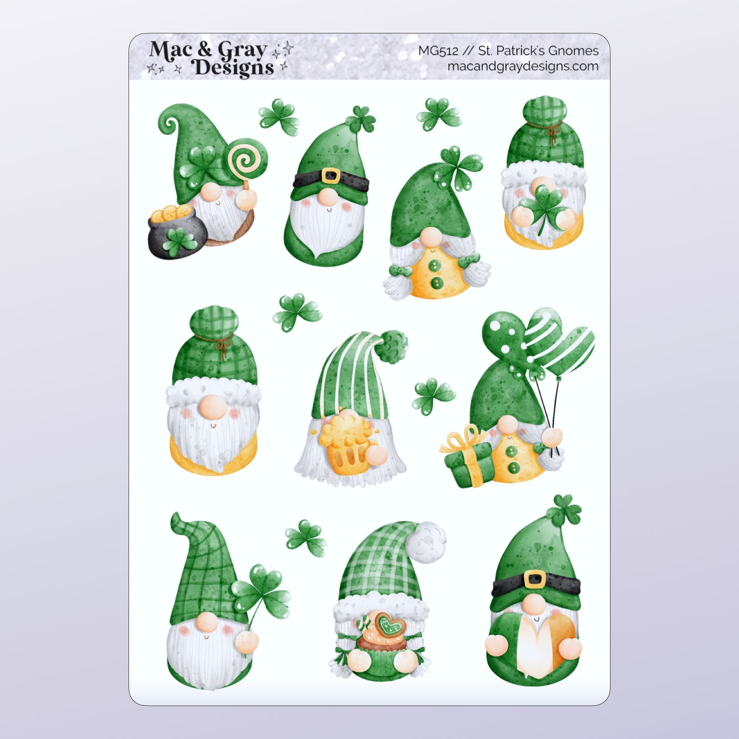 St. Patrick's Day Gnome Stickers | Deco Stickers