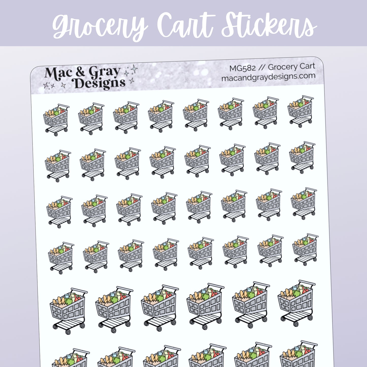 Grocery Cart Doodles | Functional Stickers
