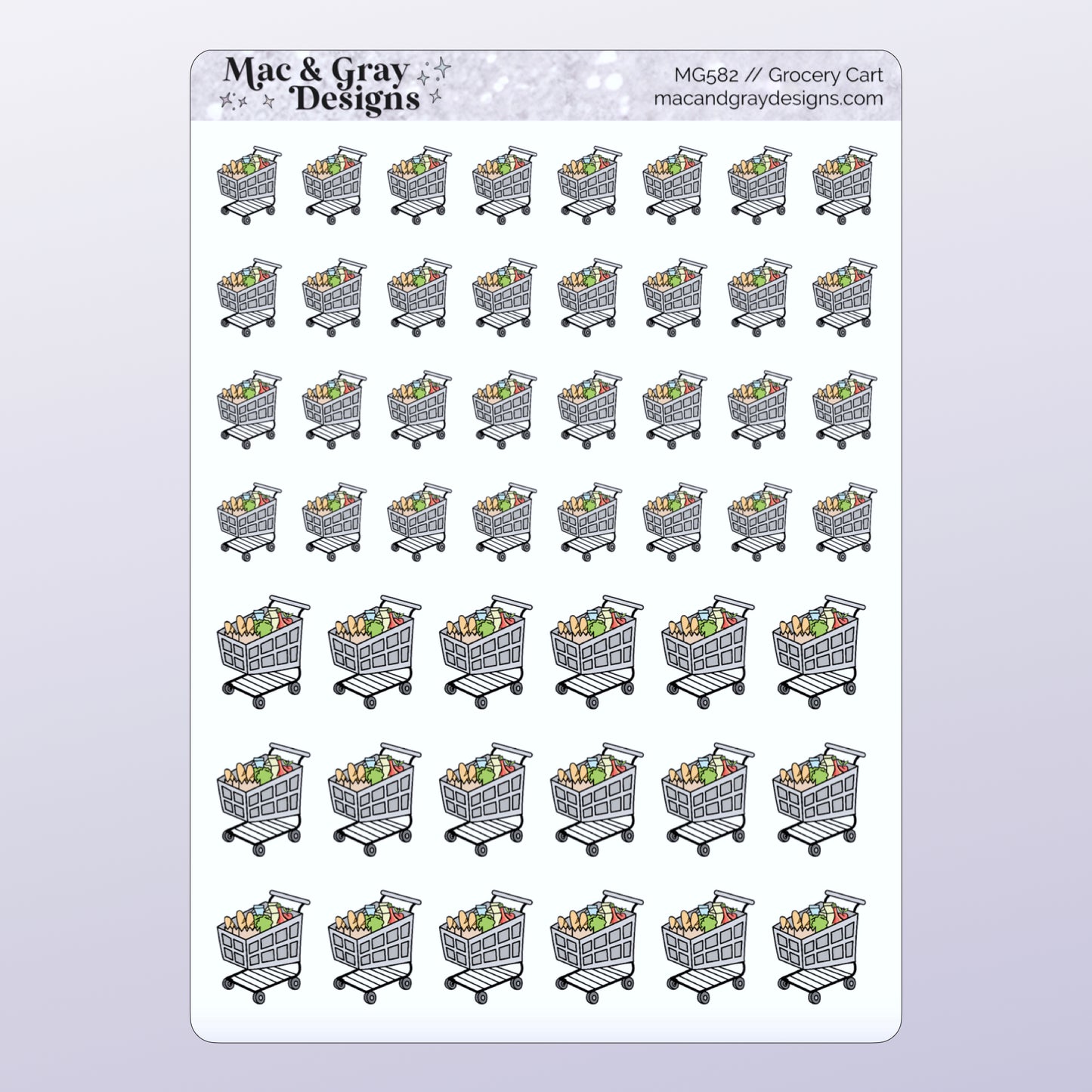 Grocery Cart Doodles | Functional Stickers
