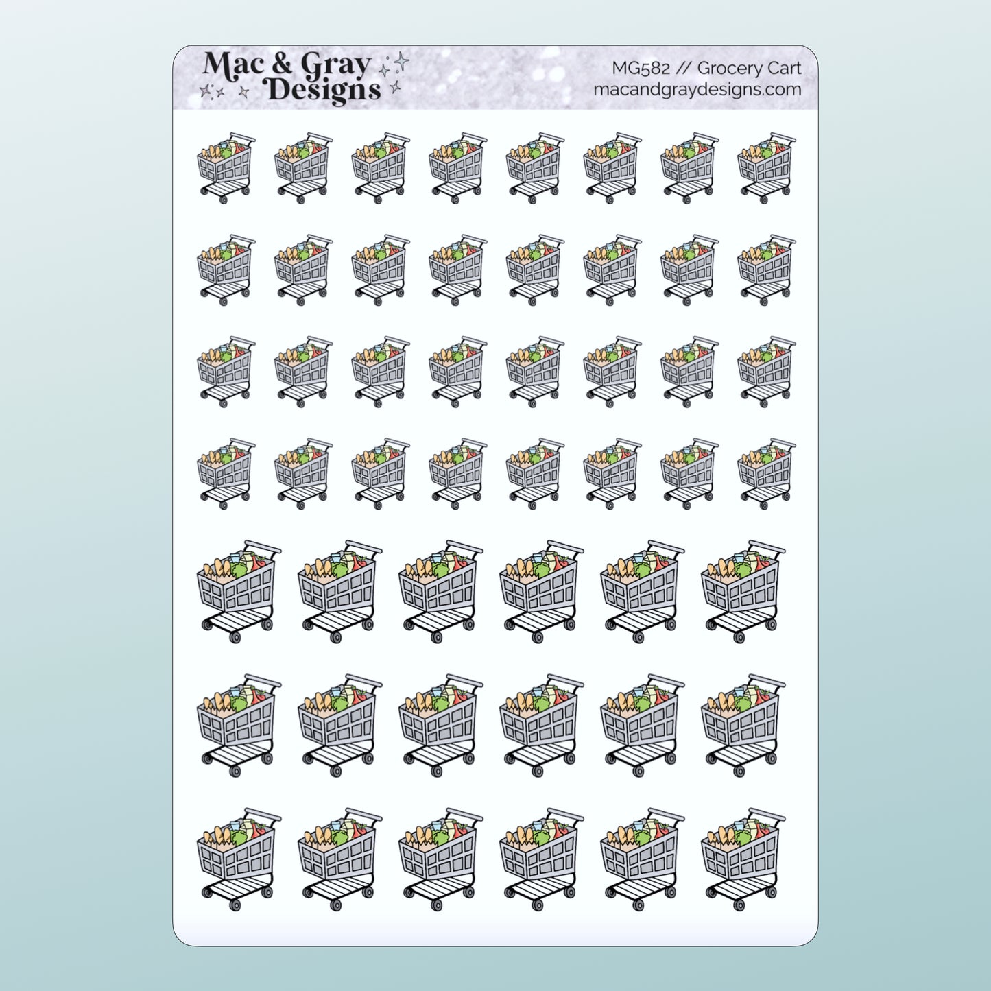 Grocery Cart Doodles | Functional Stickers
