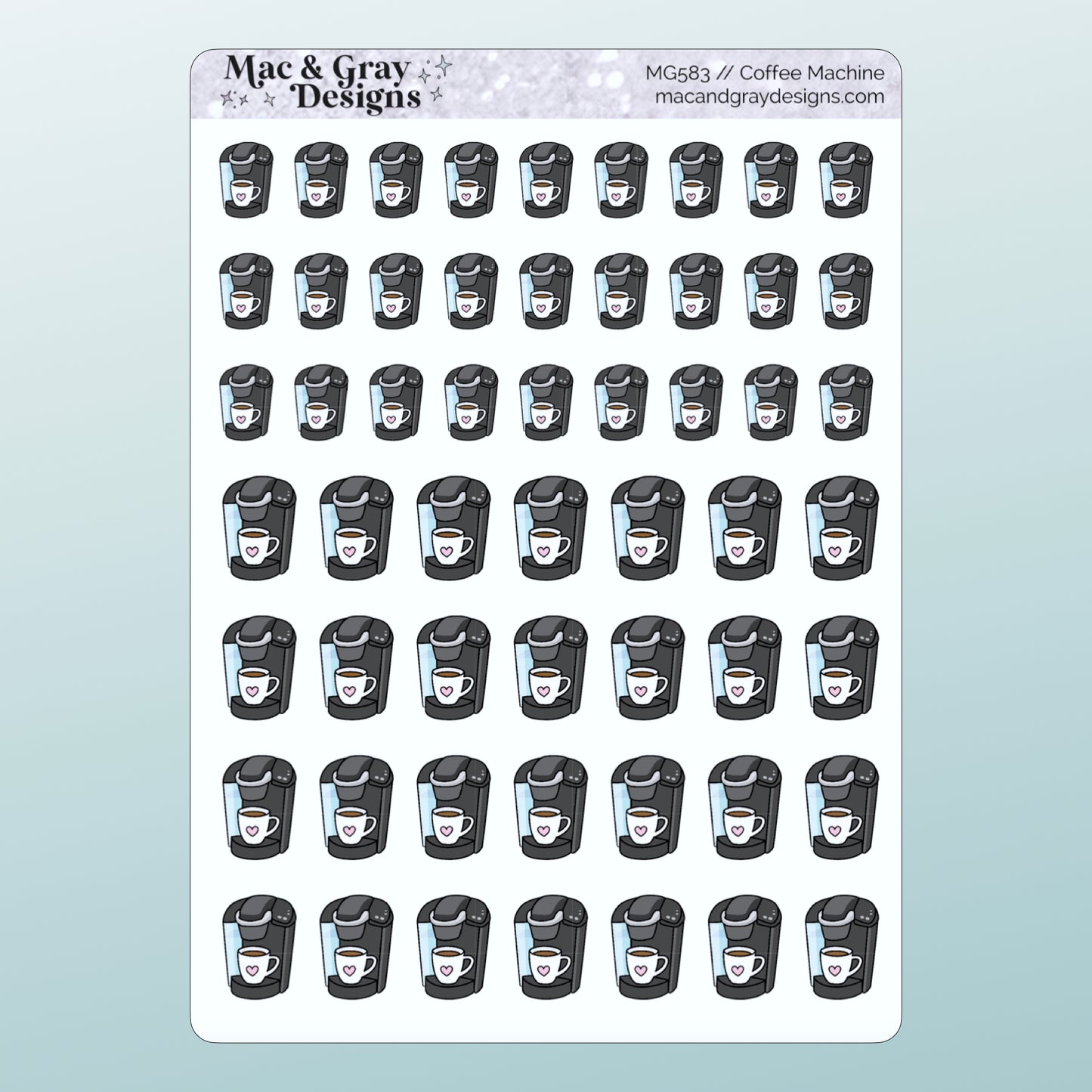 Coffee Machine Doodles | Functional Stickers