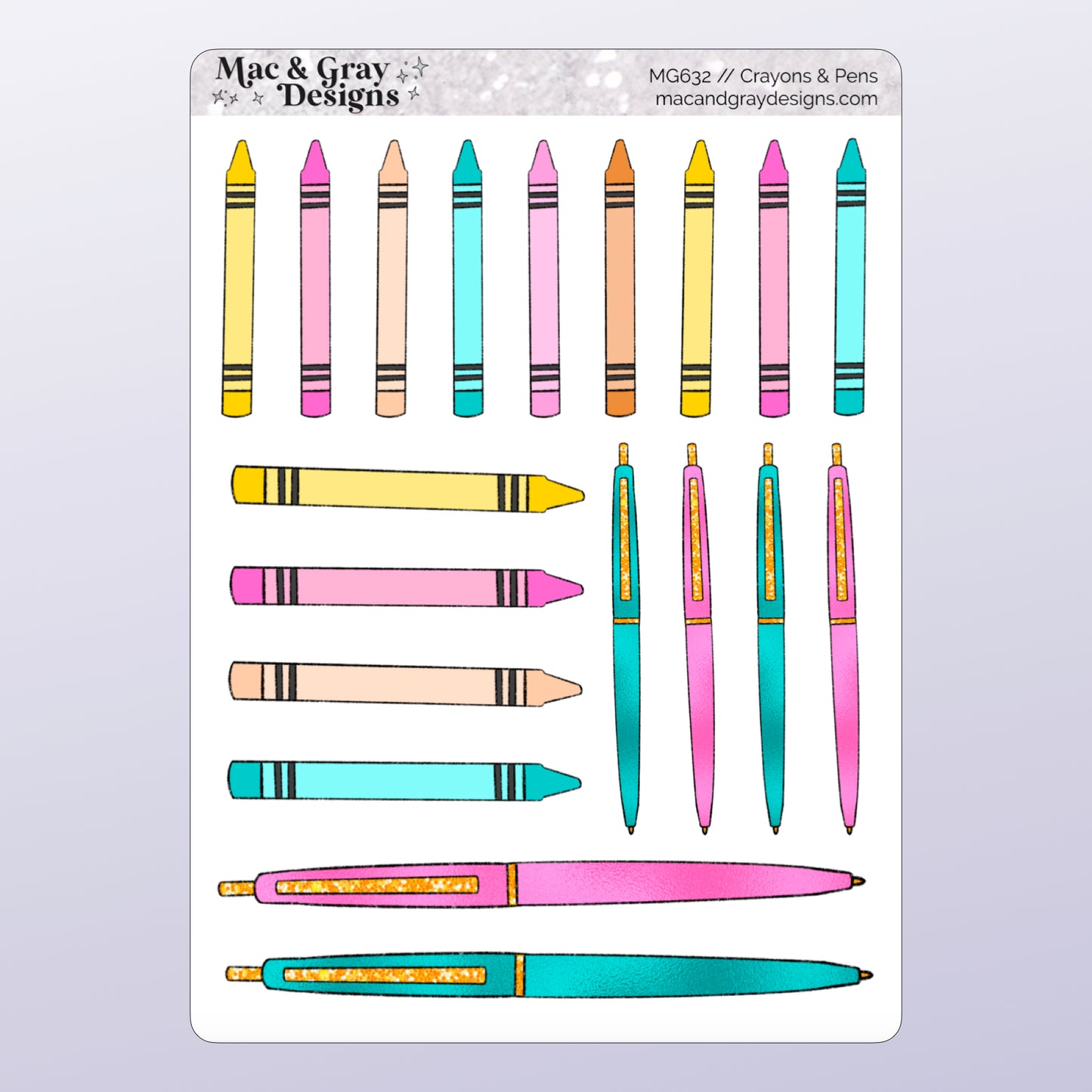 Crayons & Pens | Deco Stickers