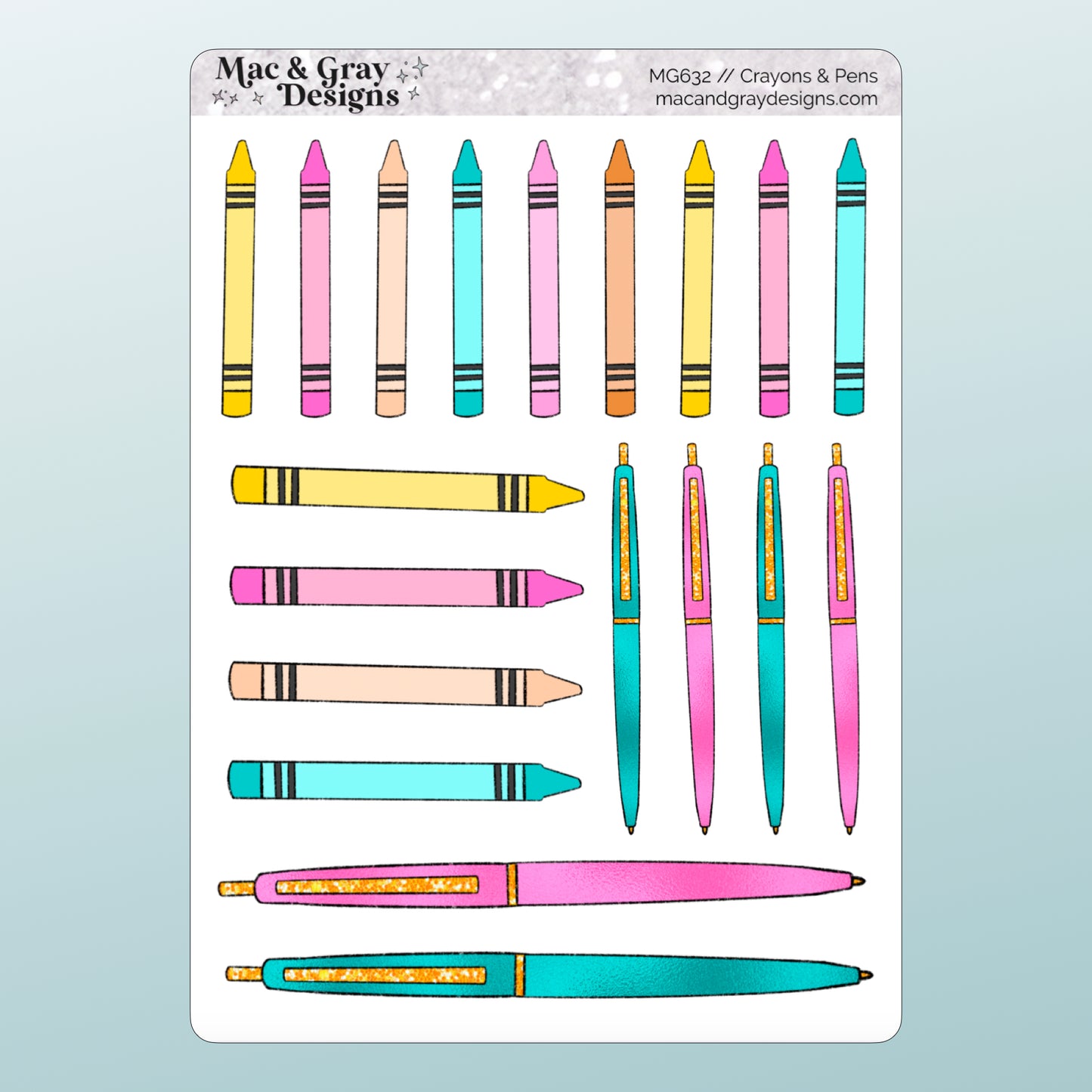 Crayons & Pens | Deco Stickers
