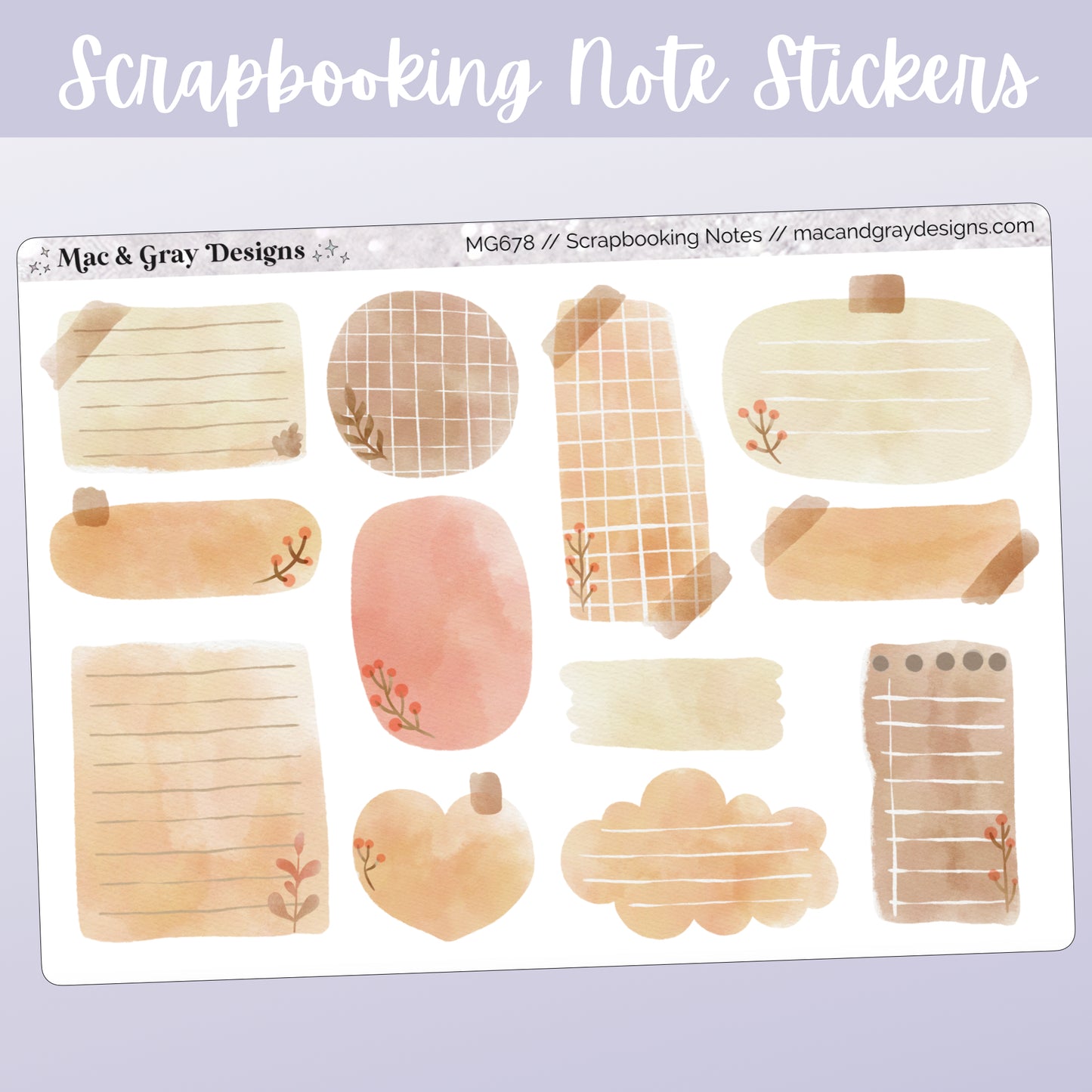 Neutral Scrapbooking Notes | Functional Stickers