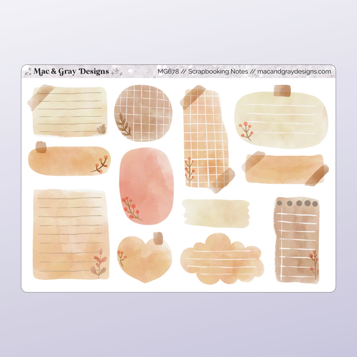 Neutral Scrapbooking Notes | Functional Stickers