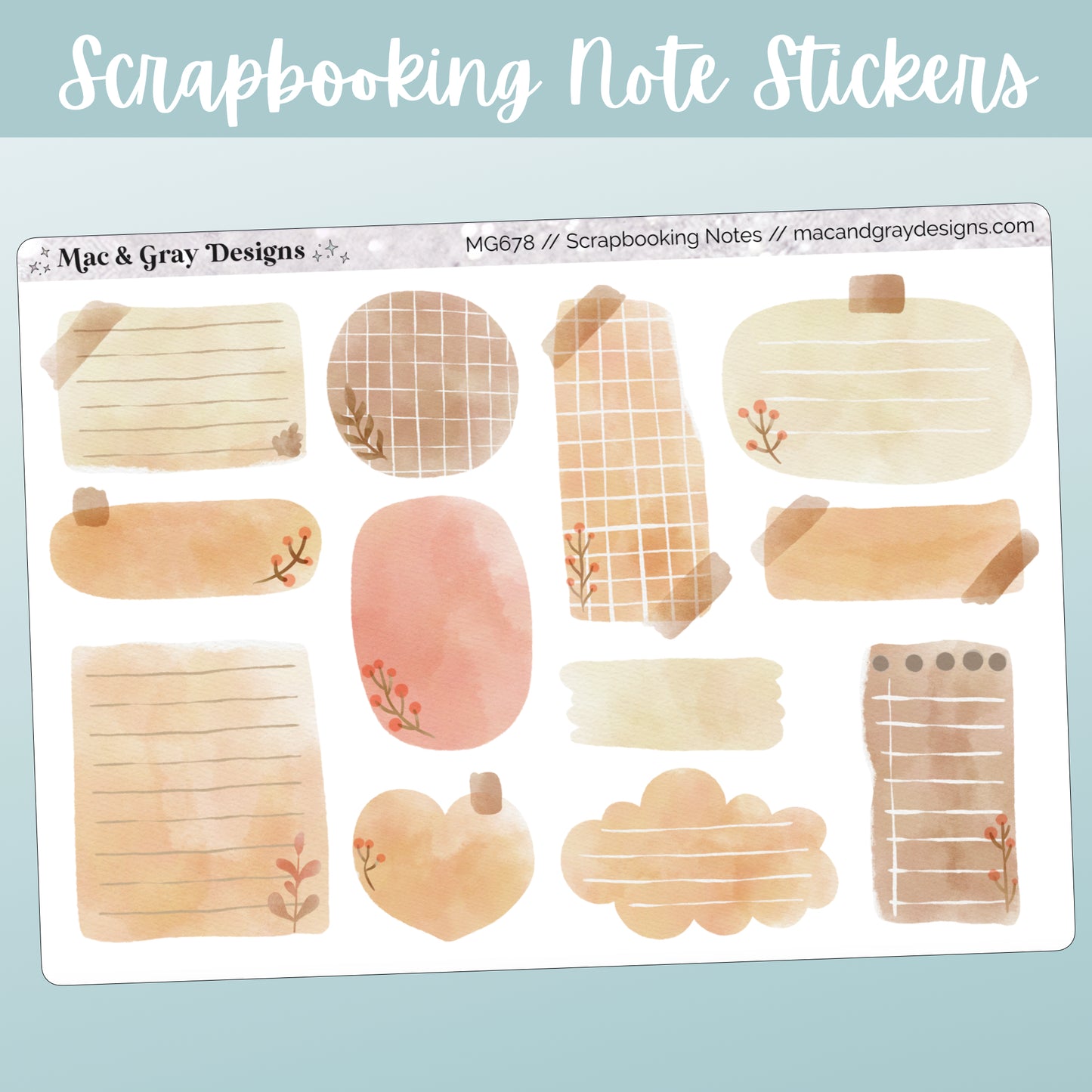 Neutral Scrapbooking Notes | Functional Stickers