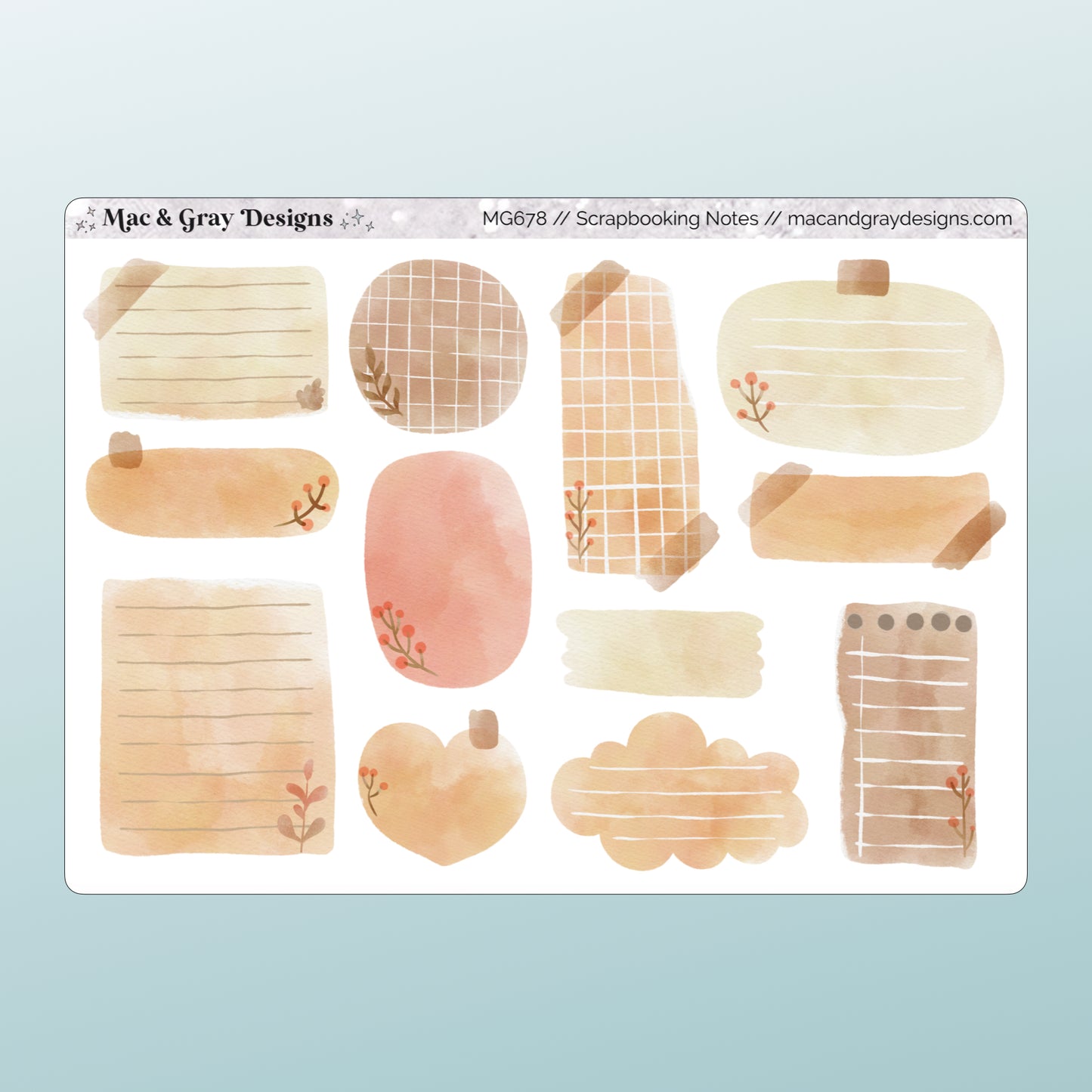 Neutral Scrapbooking Notes | Functional Stickers