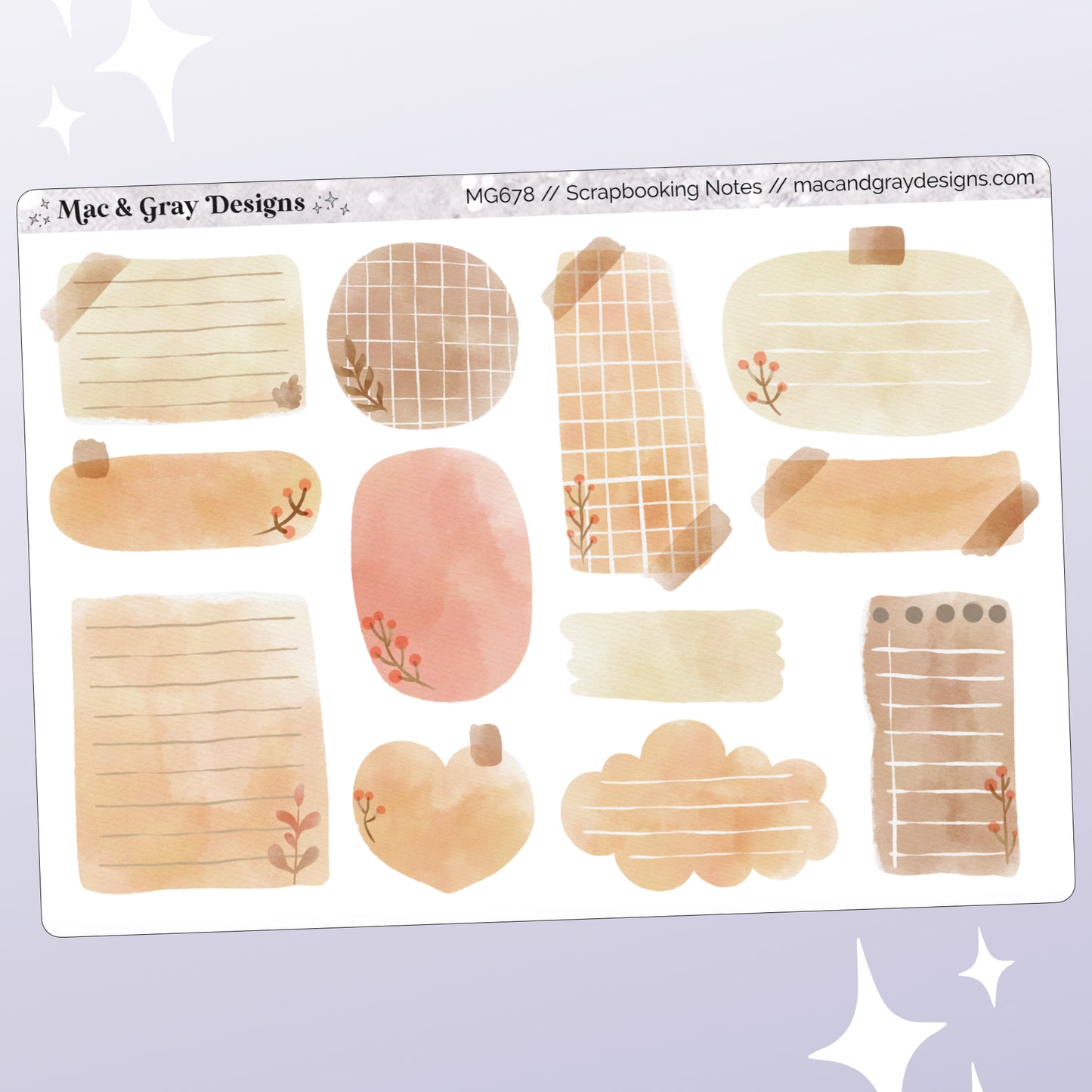 Neutral Scrapbooking Notes | Functional Stickers