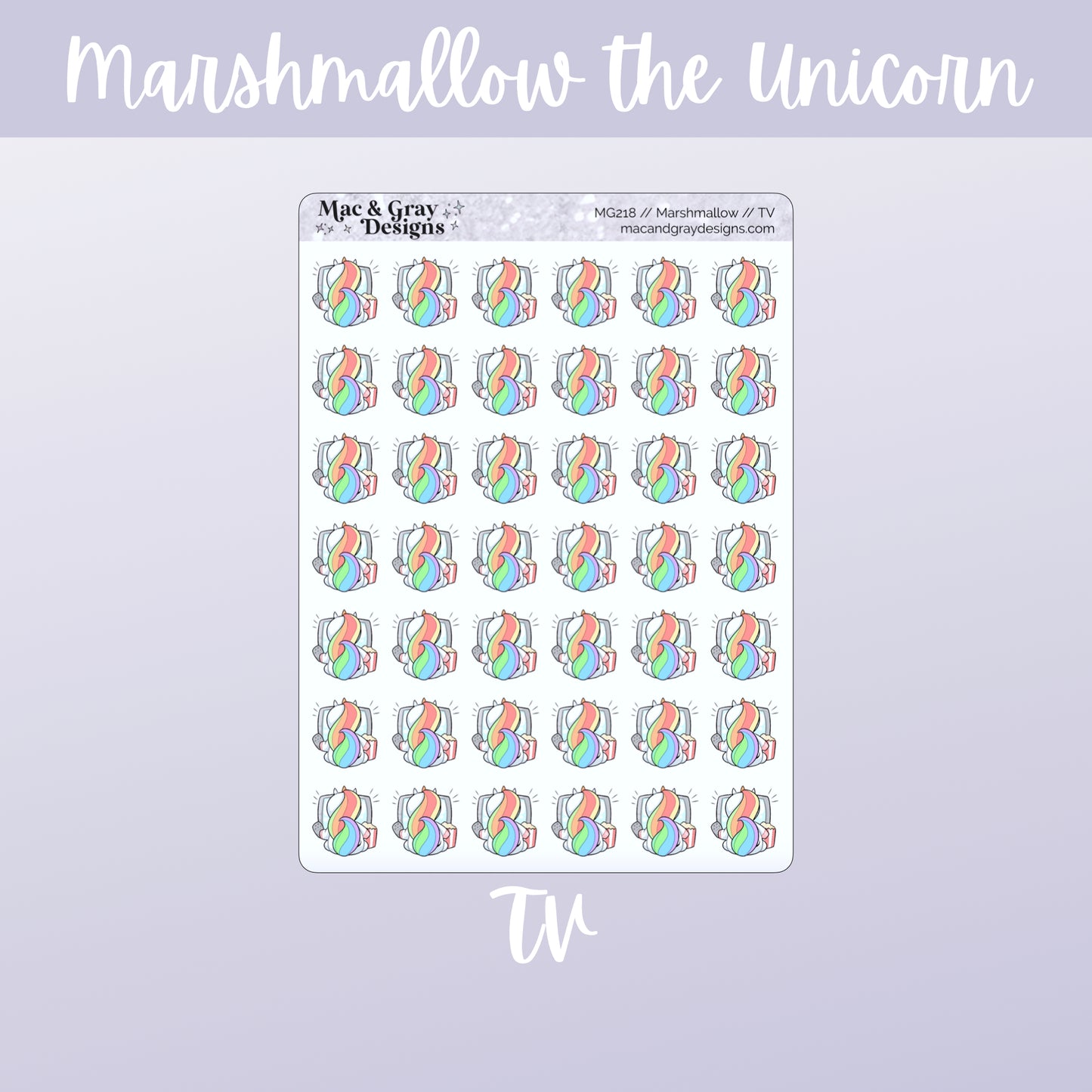 Marshmallow the Unicorn | Character Stickers