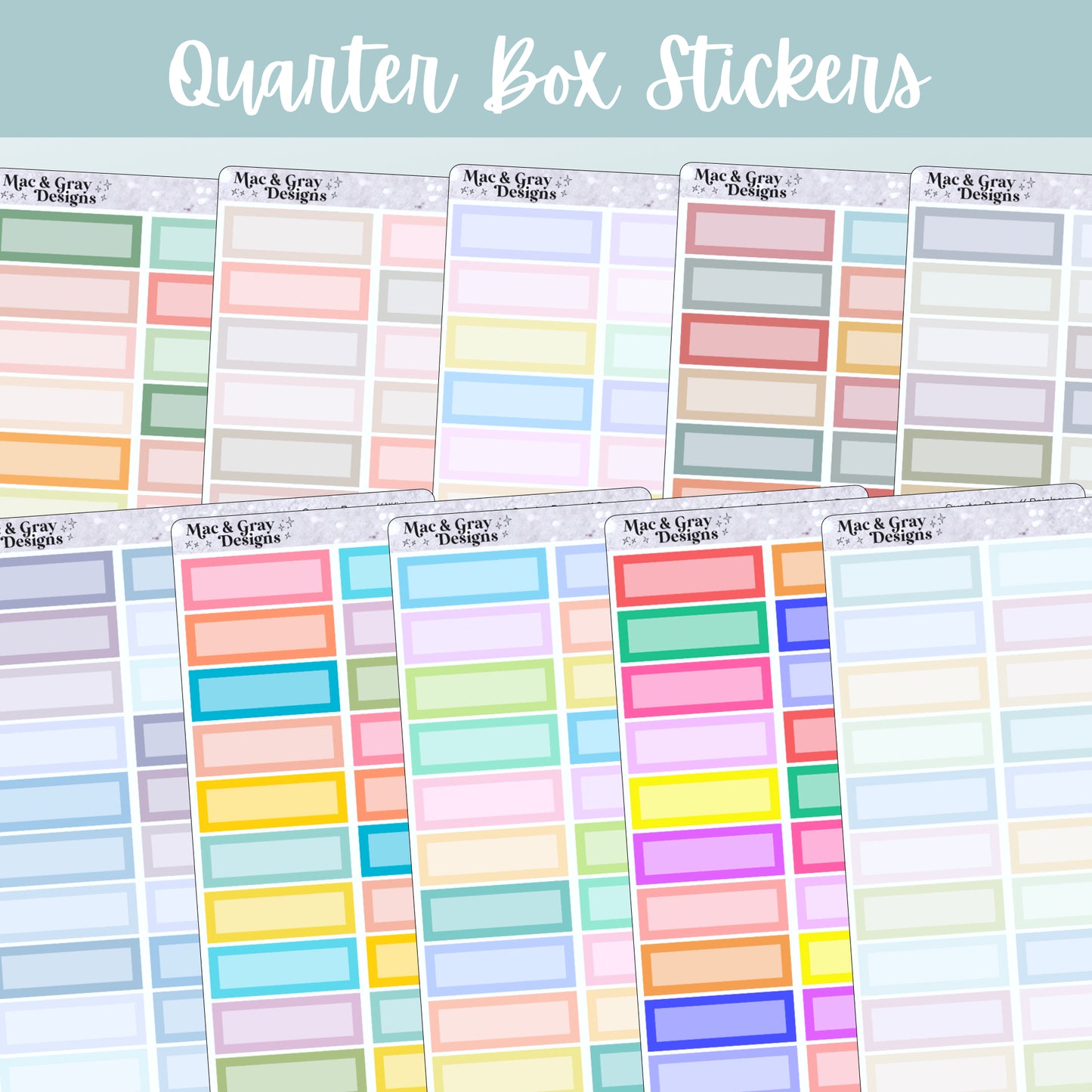 Quarter Box Stickers | Planner Sticker Essentials
