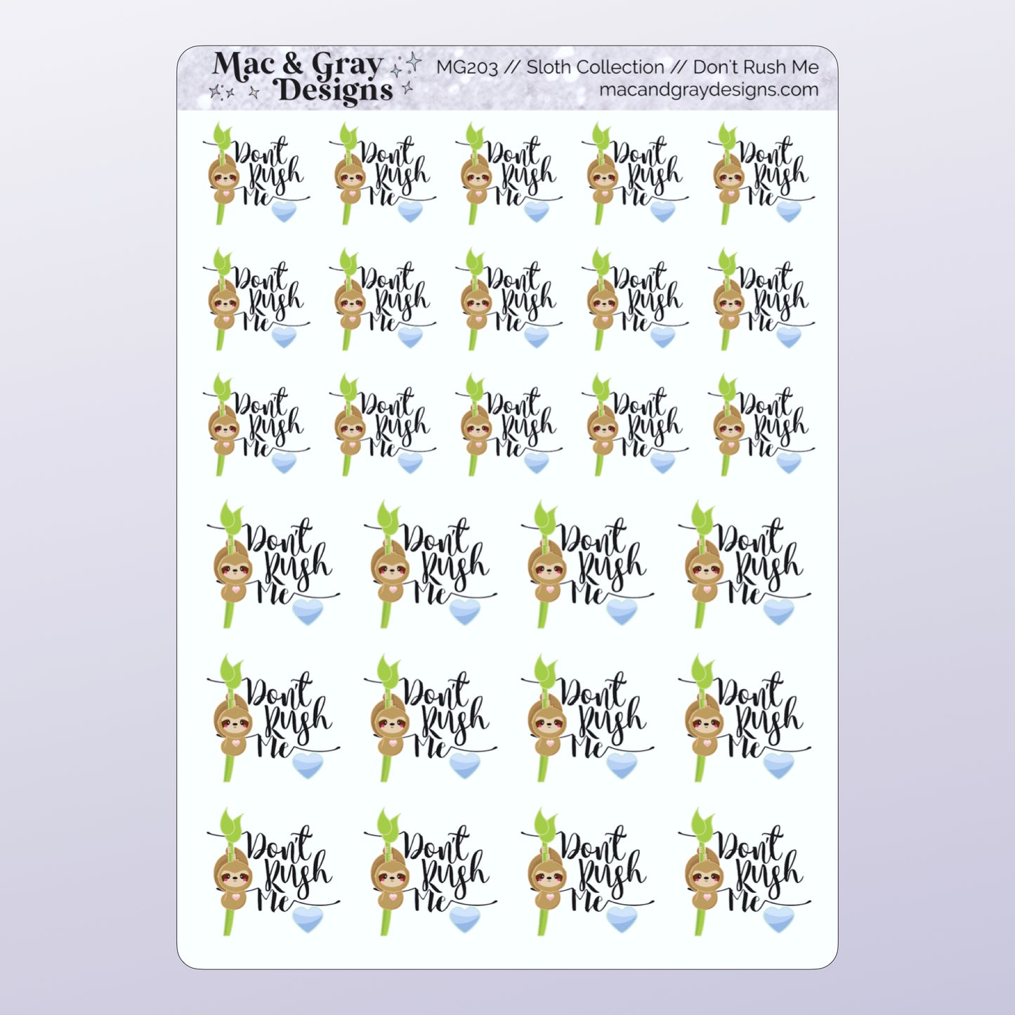 Don't Rush Me Stickers | Sloth Character Stickers