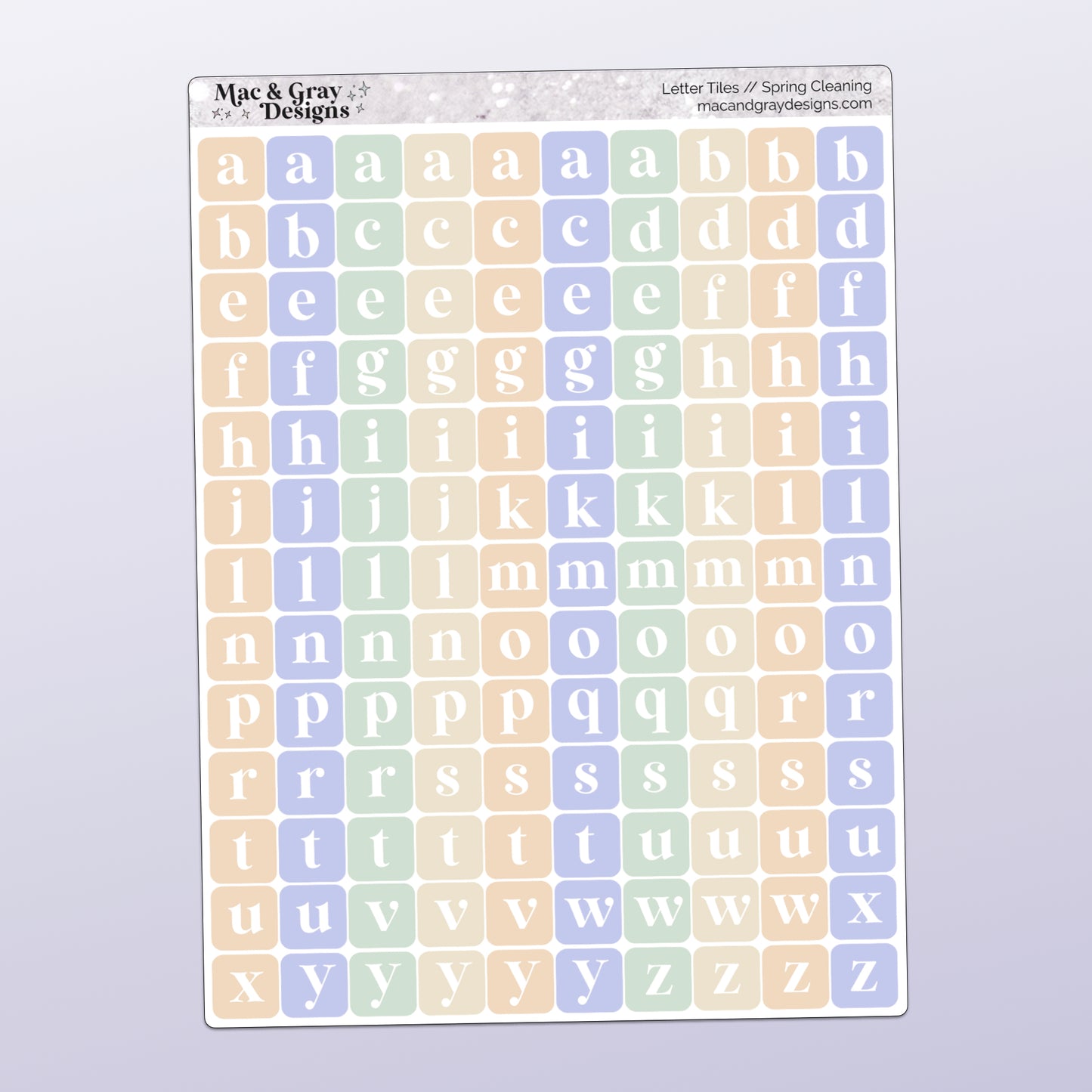 Letter Tile Stickers | Spring Cleaning