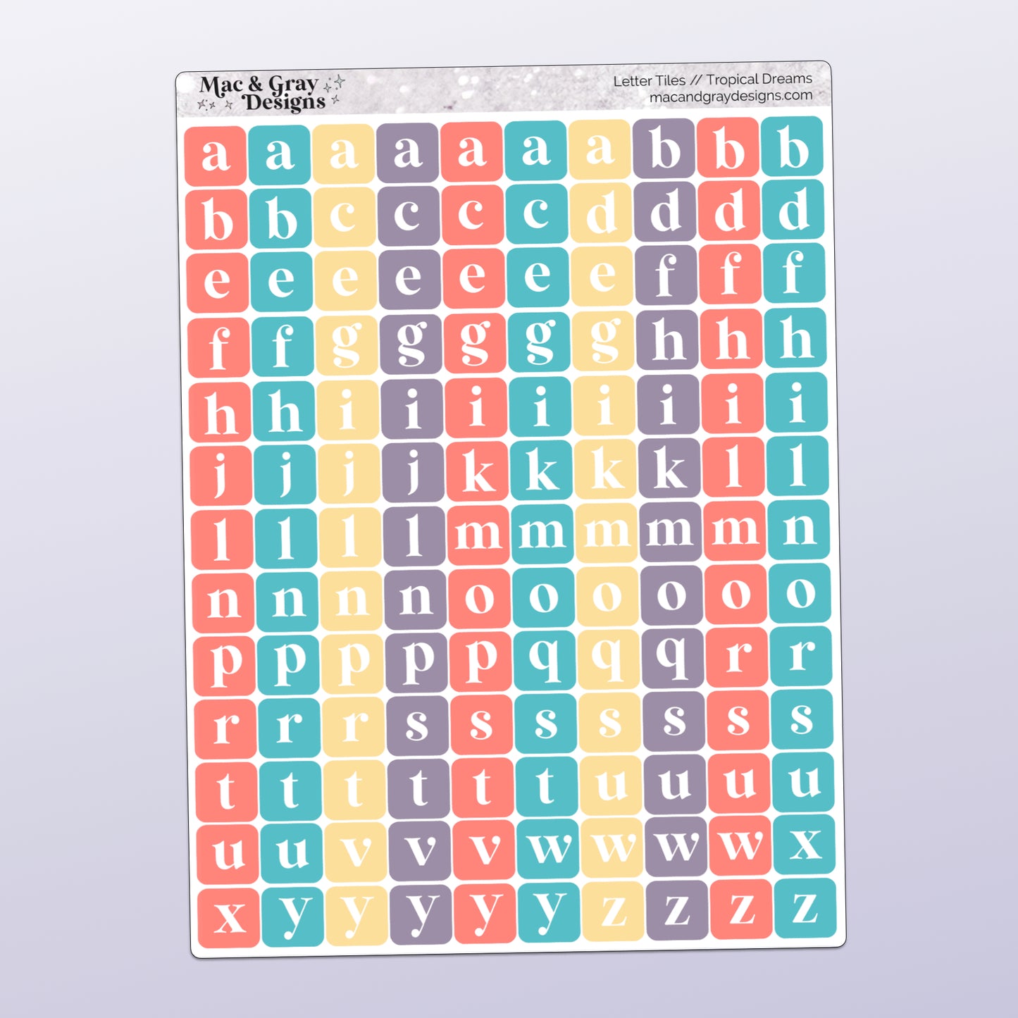 Letter Tile Stickers | Tropical Dreams