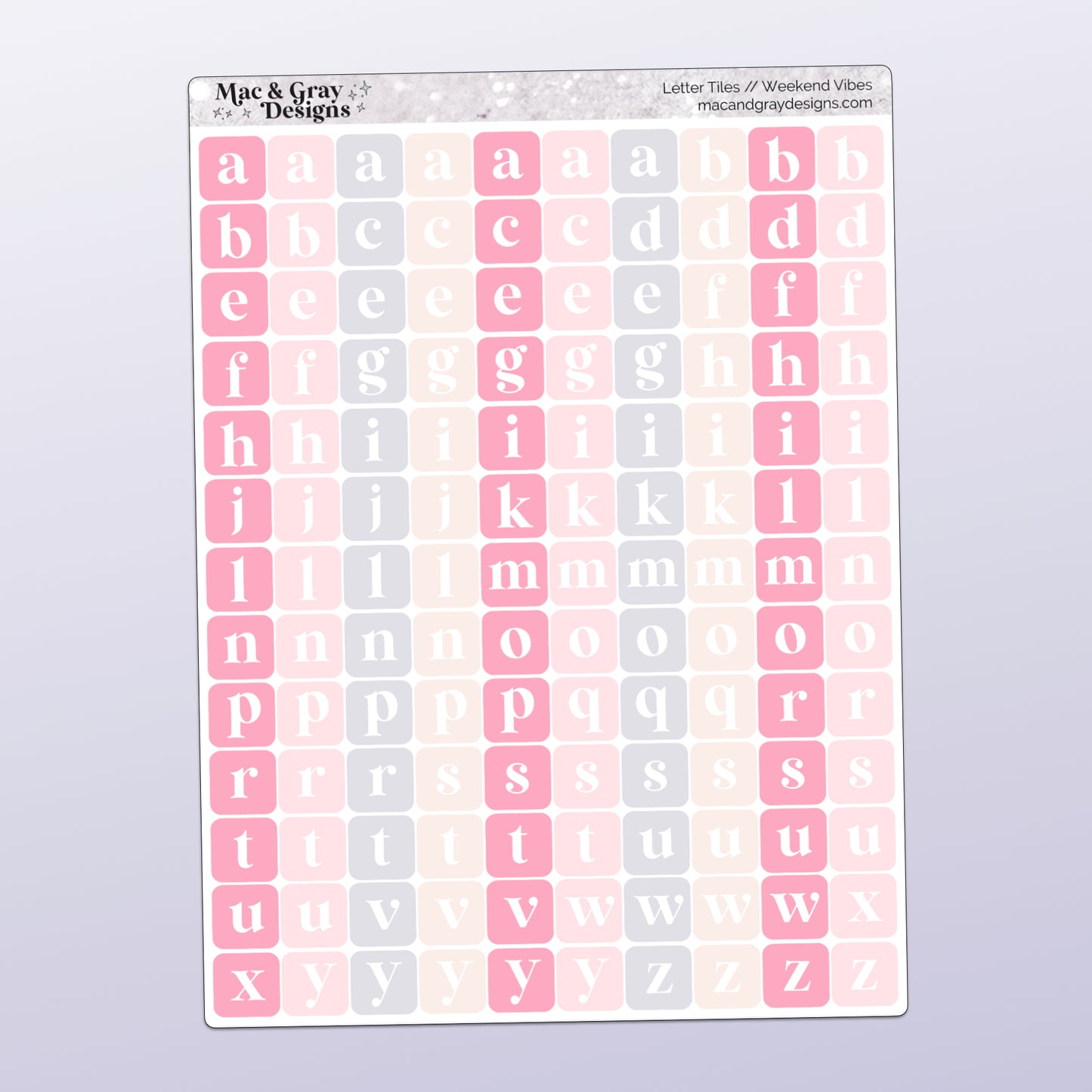 Letter Tile Stickers | Weekend Vibes