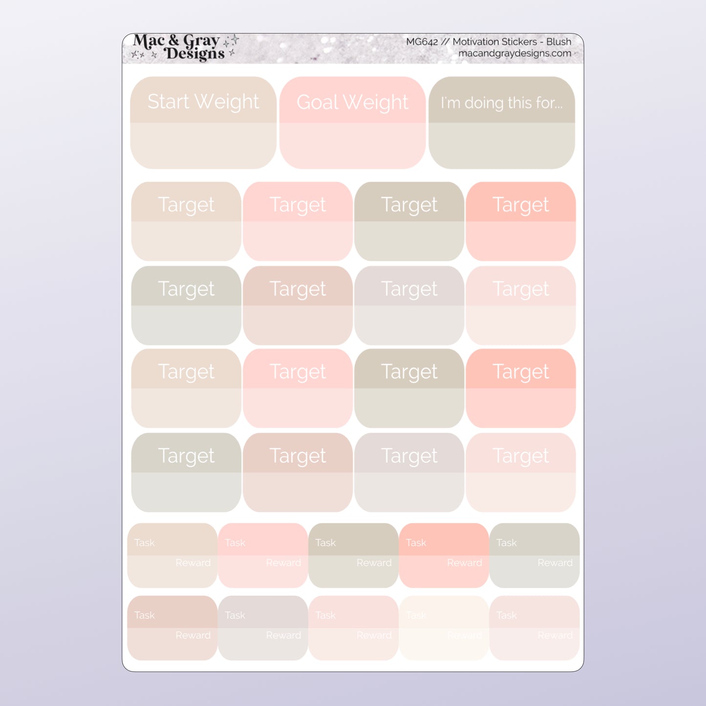 Blush Weight Loss Stickers | Health & Fitness Stickers