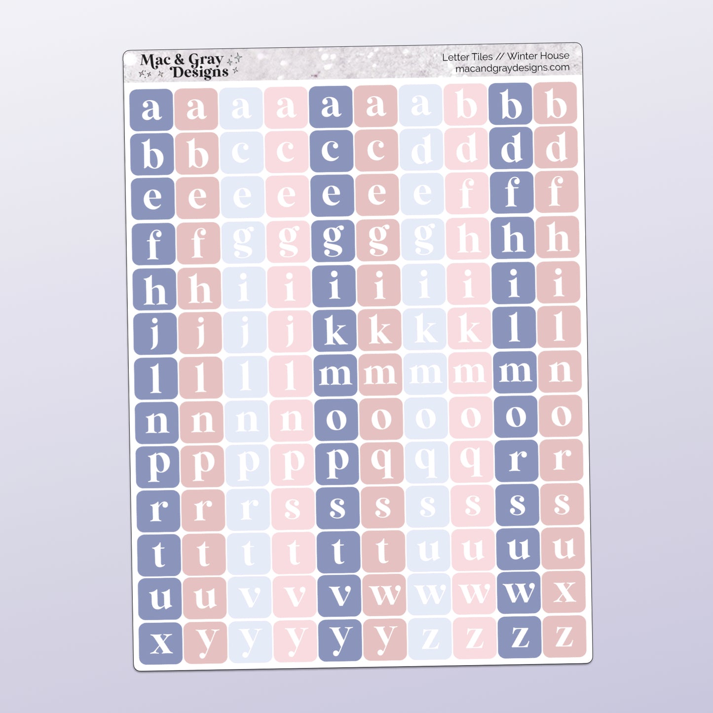 Letter Tile Stickers | Winter House