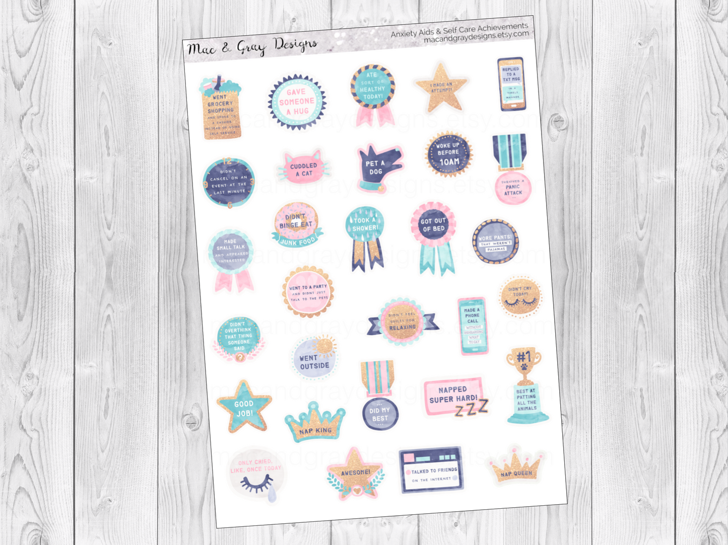 Anxiety Stickers | Functional Stickers