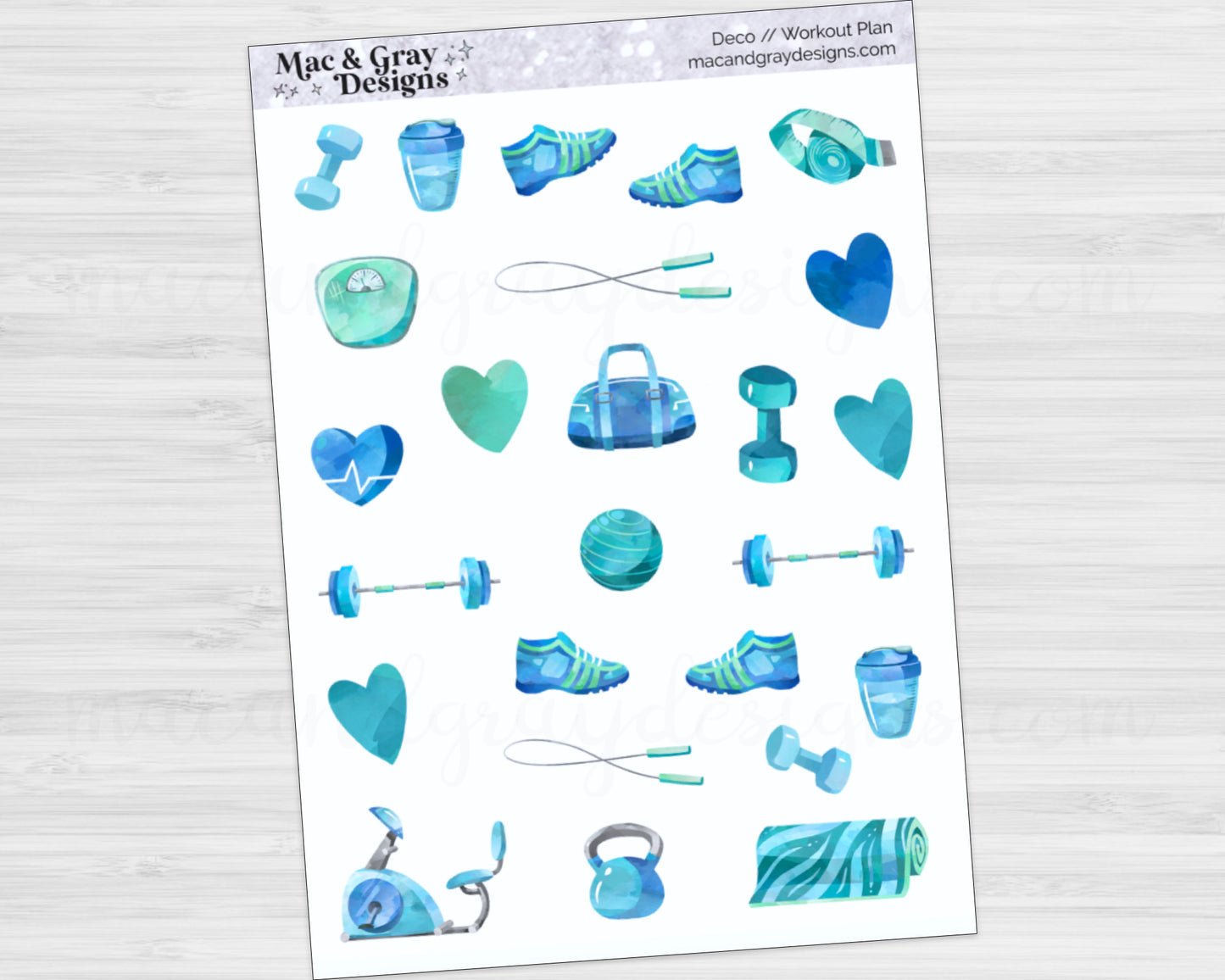 Workout Plan Deco Stickers | Health & Fitness Stickers
