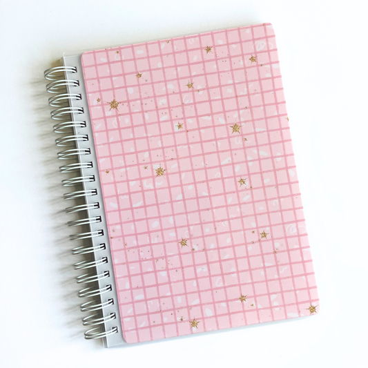 Pink Grid // Reusable Sticker Book