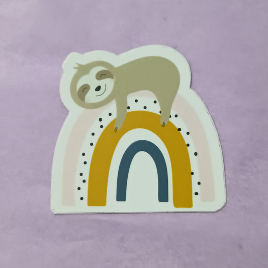 Rainbow & Sloth - Waterproof Sticker