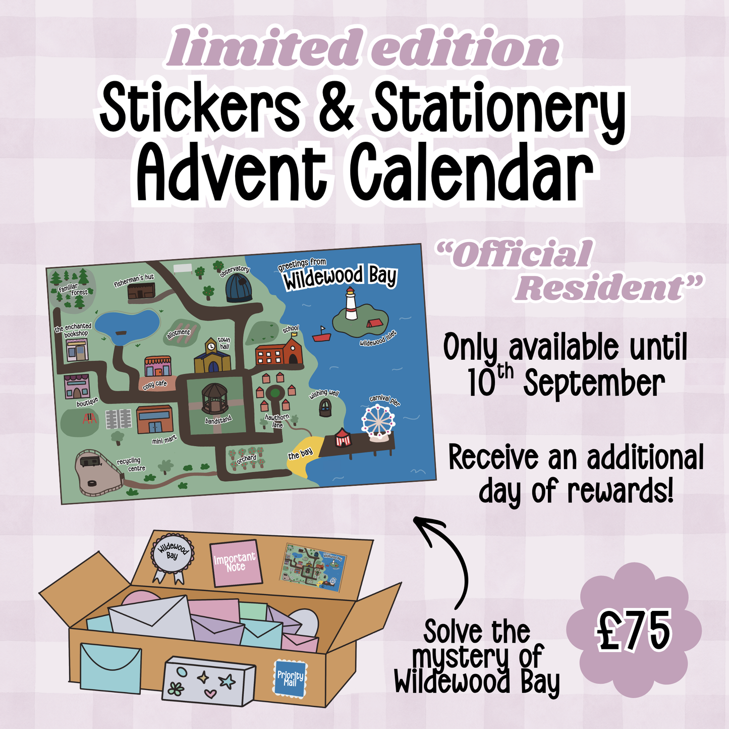 LIMITED EDITION "Official Resident" 25 Day Stickers & Stationery Advent Calendar