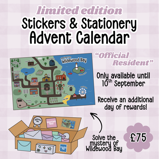 LIMITED EDITION "Official Resident" 25 Day Stickers & Stationery Advent Calendar