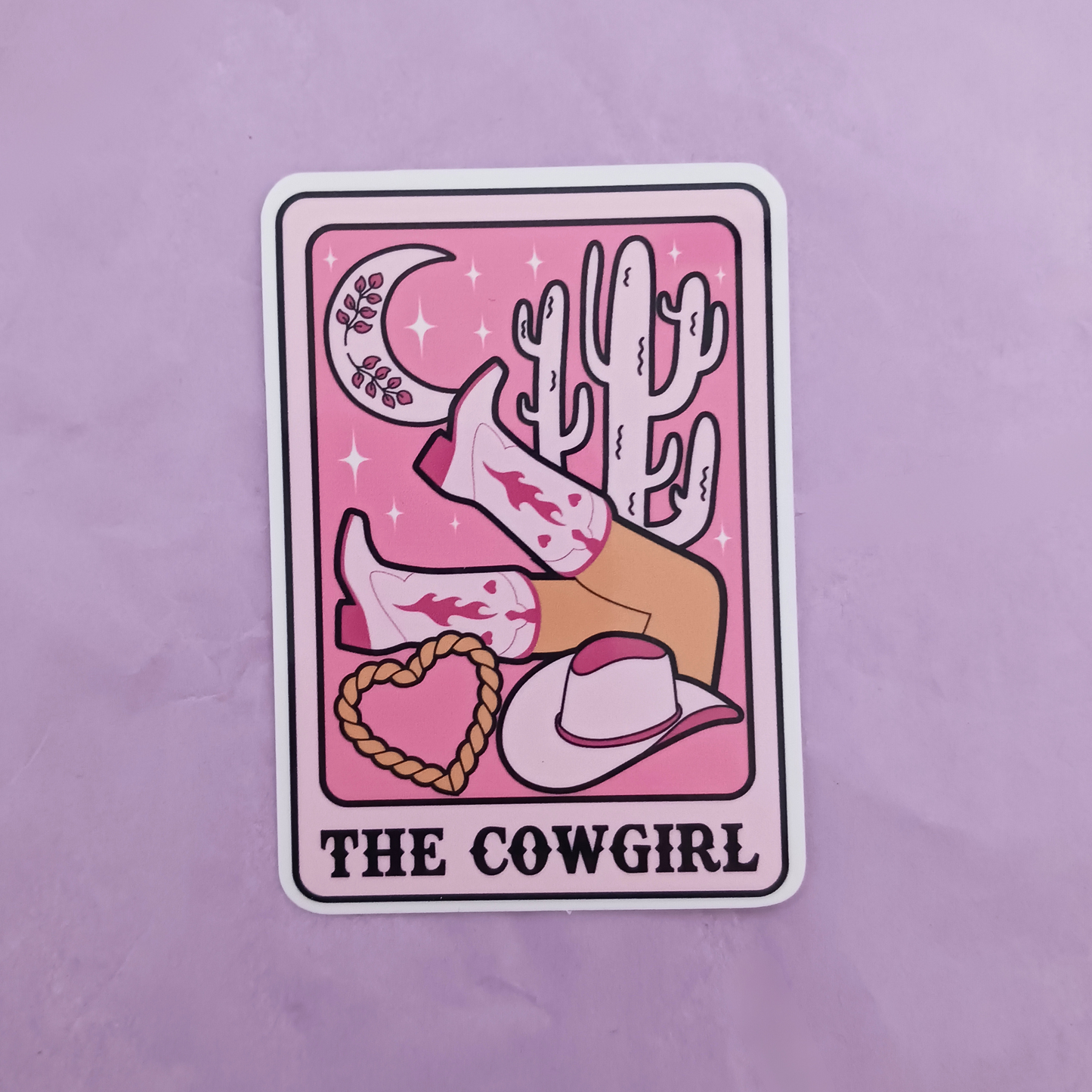 Cowgirl Tarot Card - Waterproof Sticker