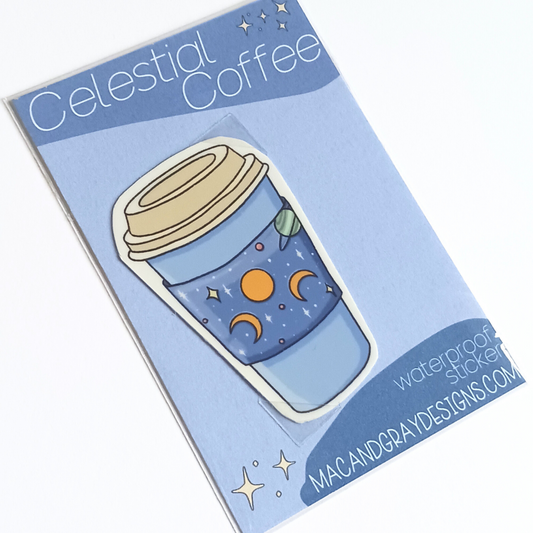 Celestial Coffee // Die Cut Sticker - DC004