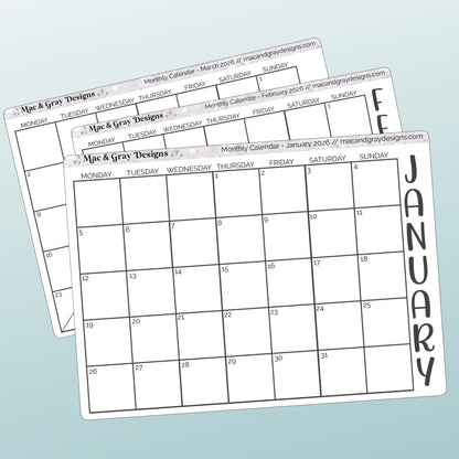 2026 Calendars // Functional Stickers
